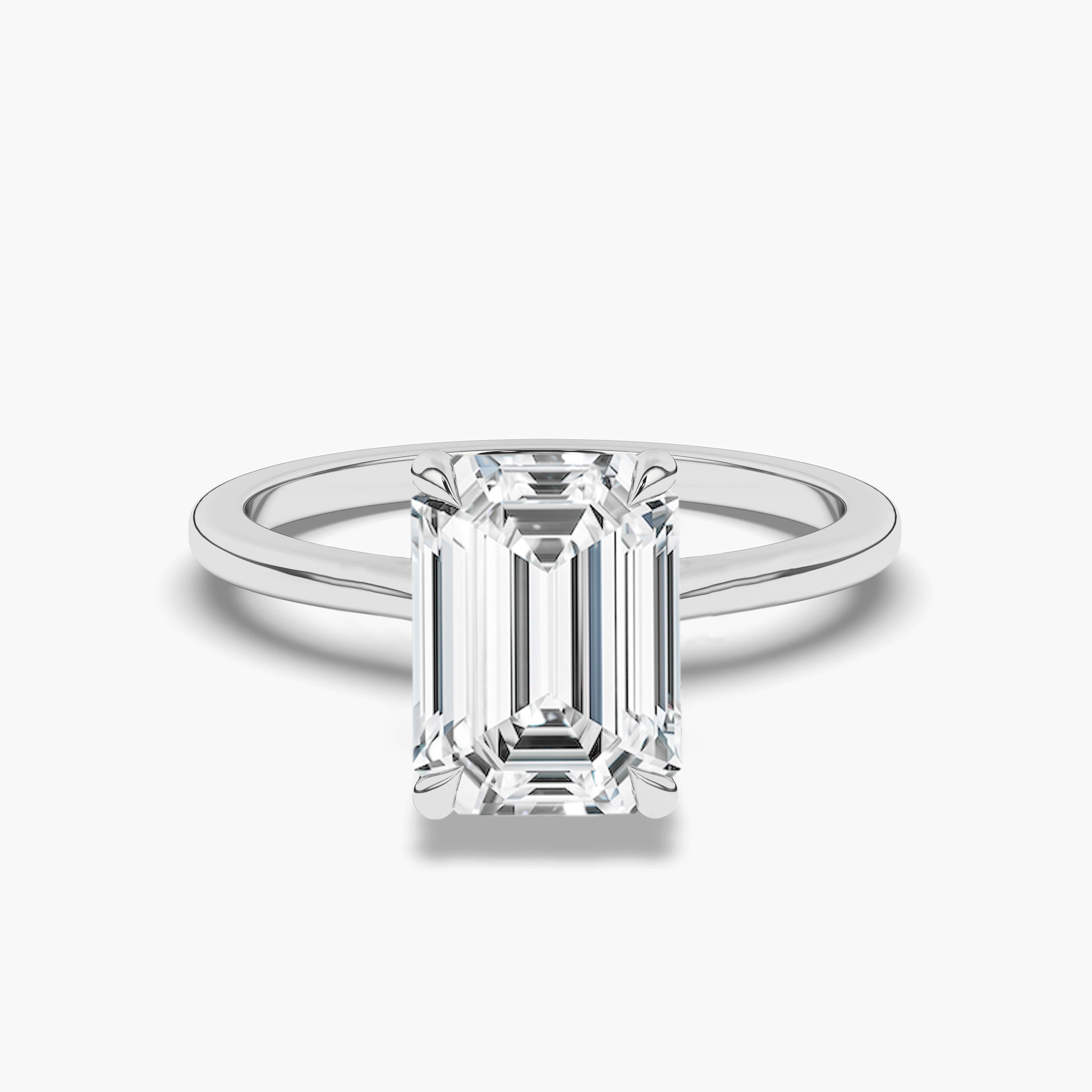 Emerald Cut Engagement Ring White Gold
