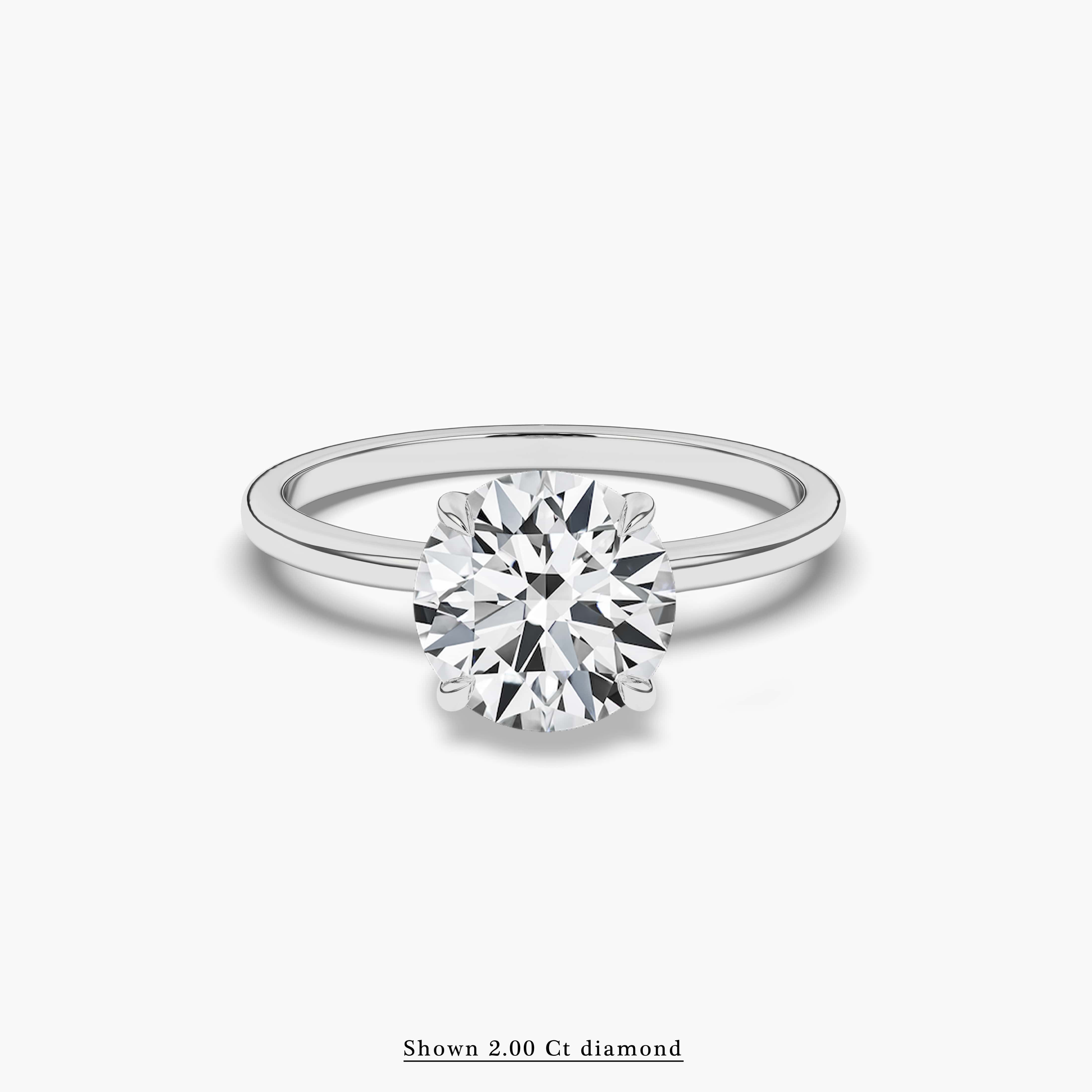 2.00 ct White gold hidden halo engagement ring