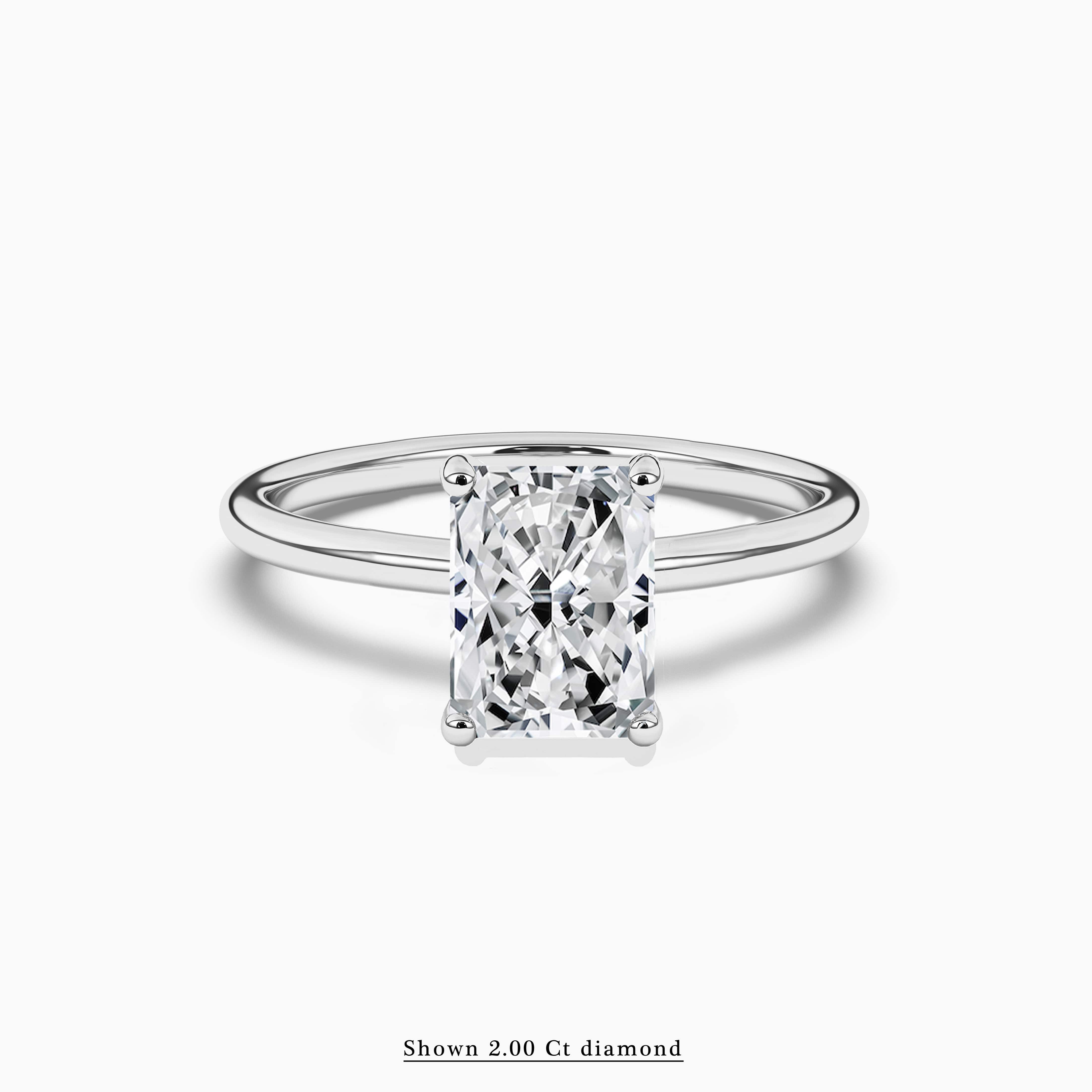 white gold Radiant Shape engagement ring