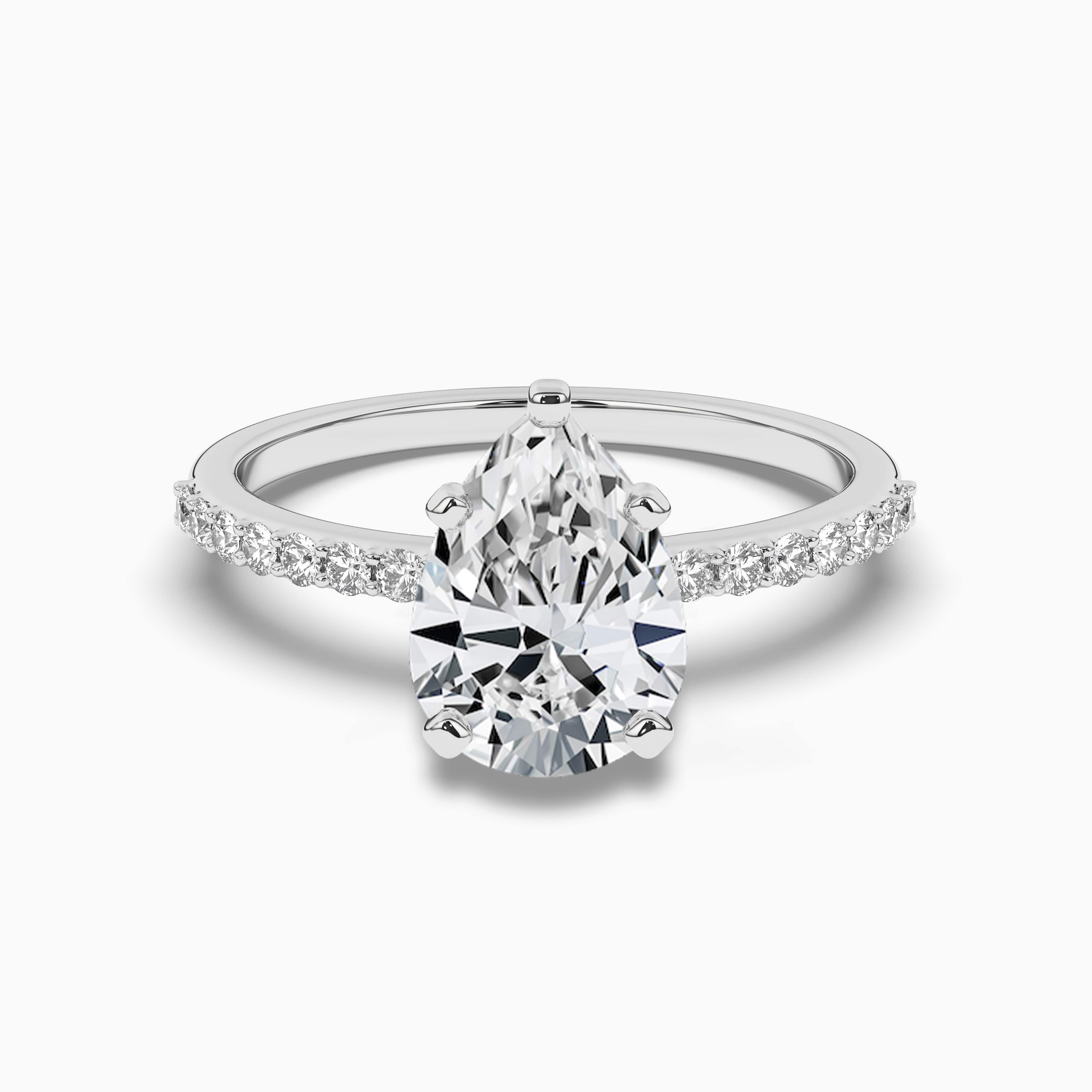 PEAR CUT MOISSANITE HALO ENGAGEMENT RING