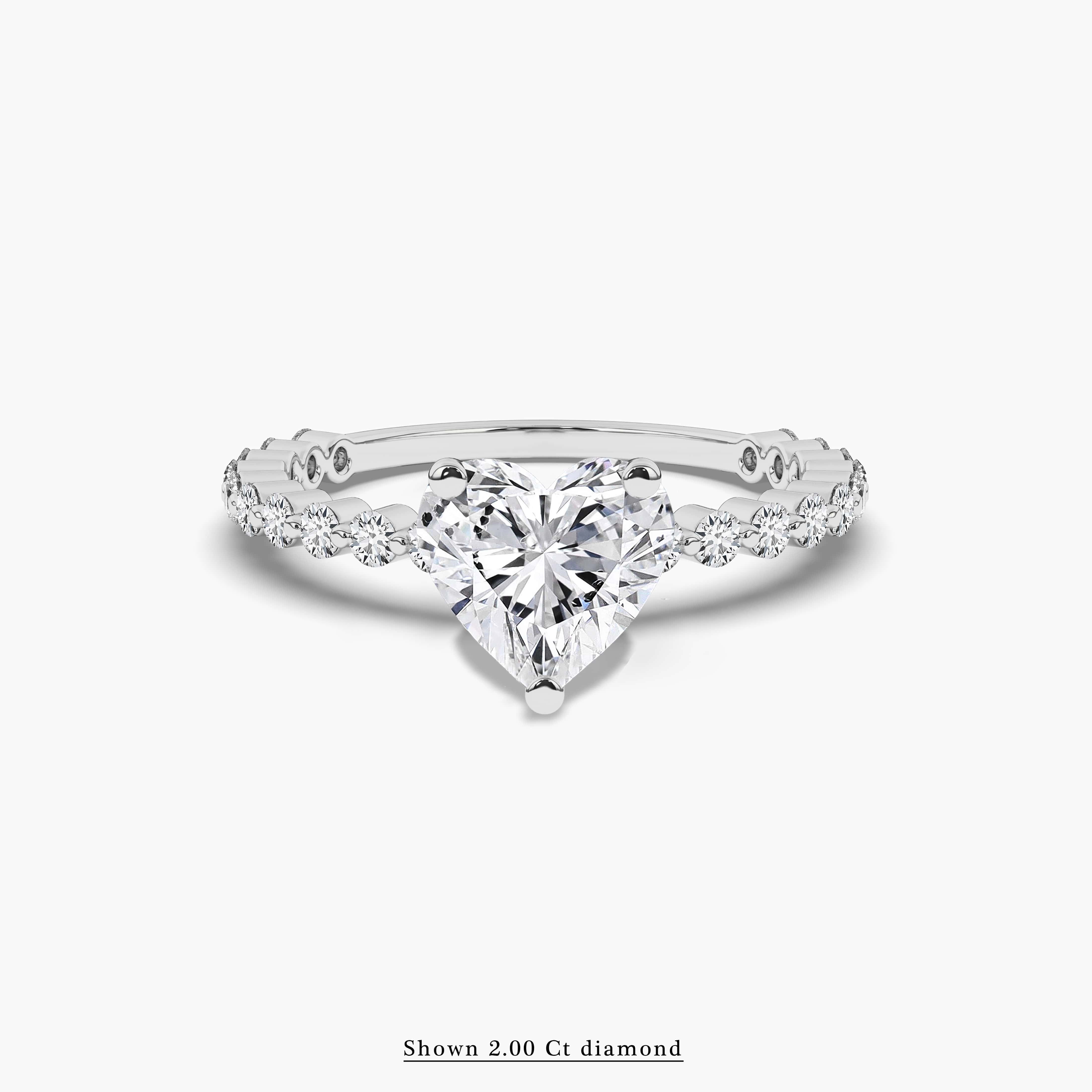 Heart Shaped Diamond Solitaire White Gold For Woman