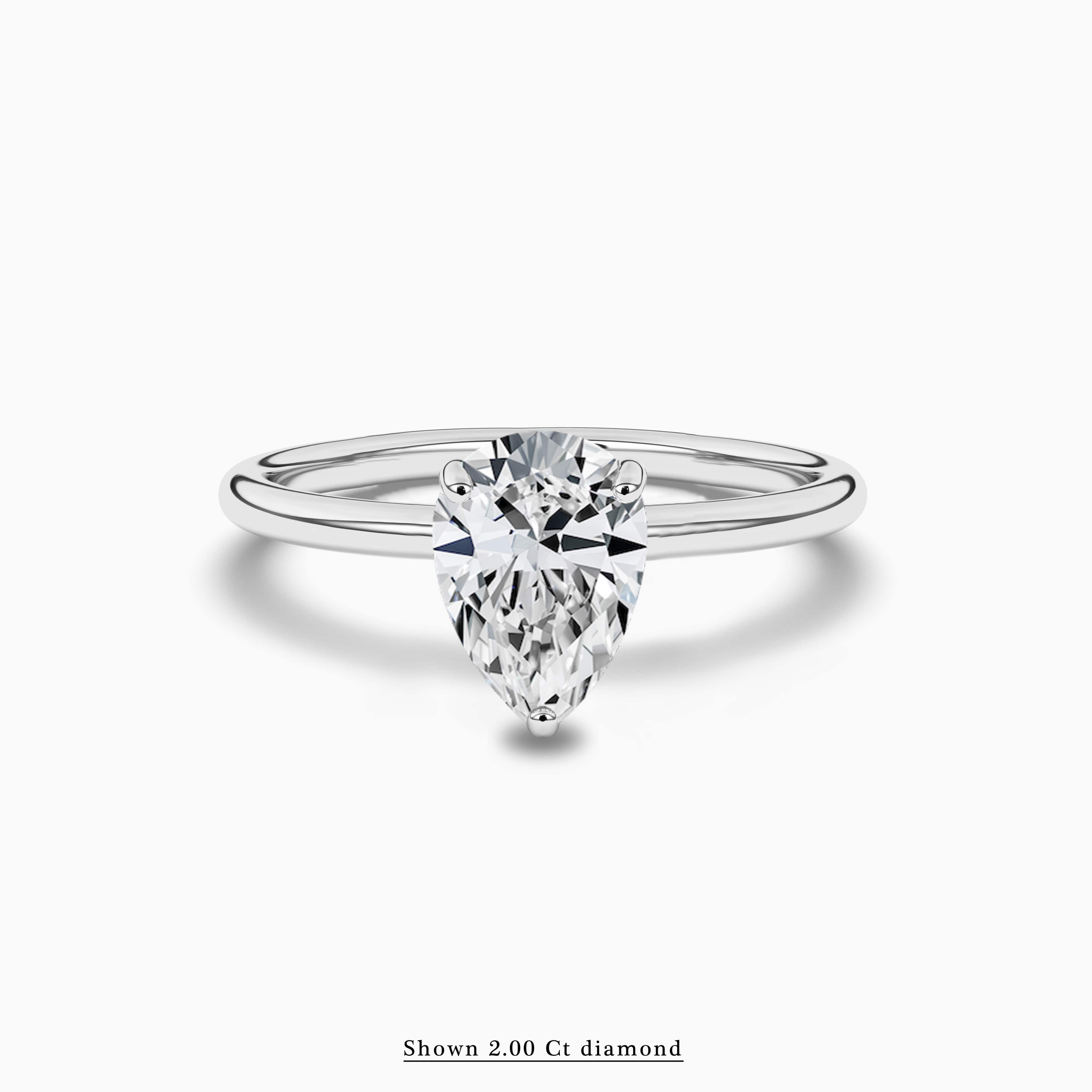 2.00 ct diamonds engagement ring in white gold