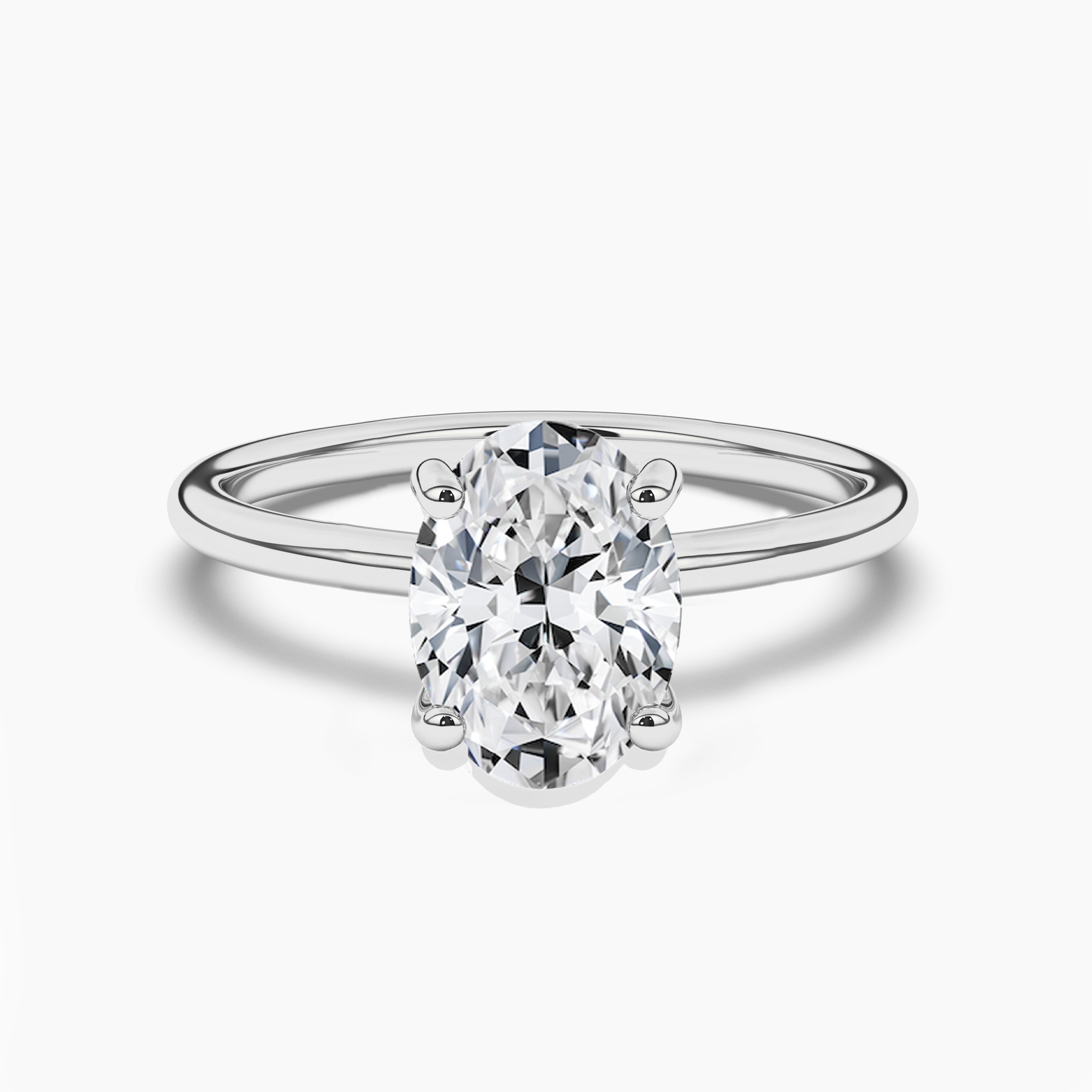 White Gold Oval Cut Solitaire Engagement Ring