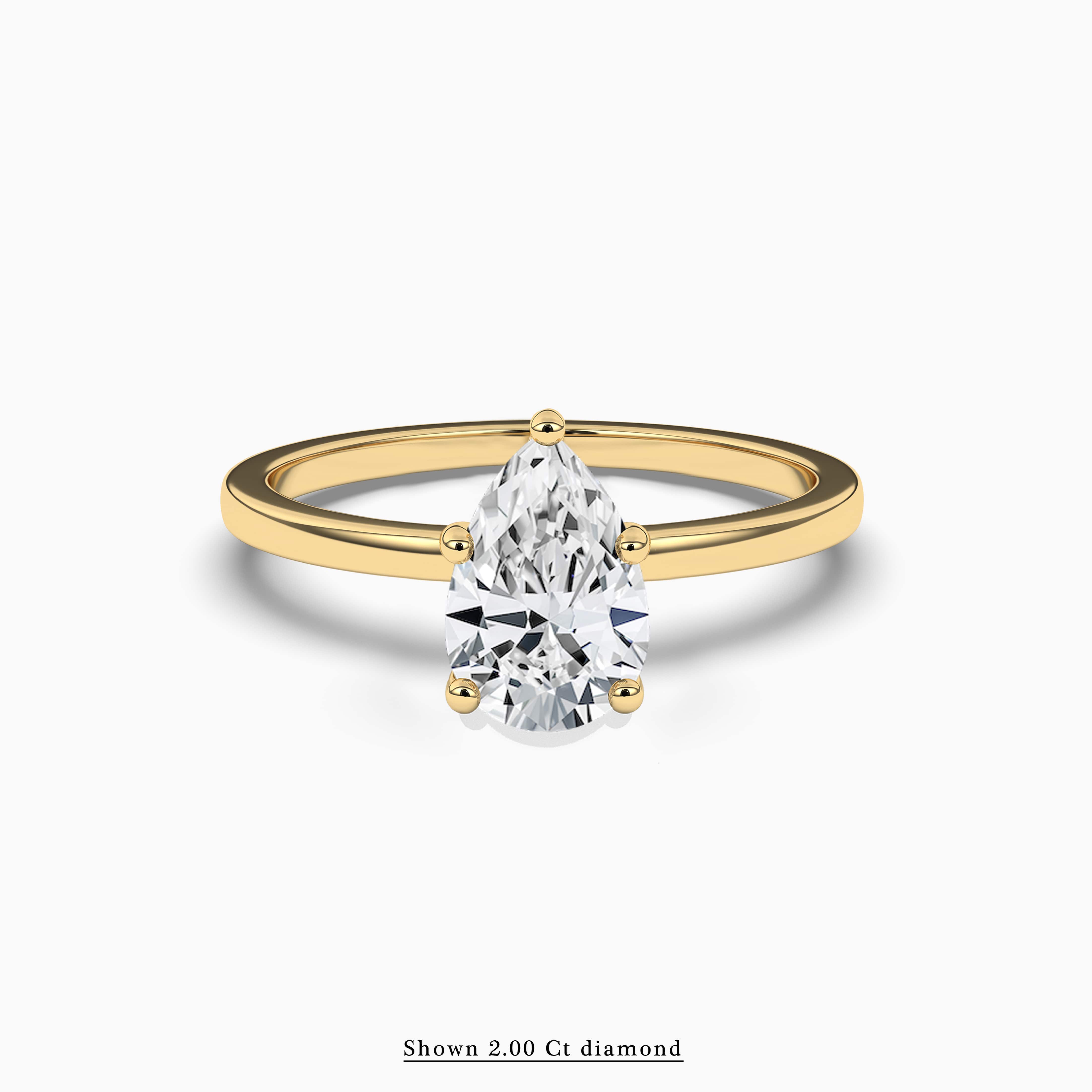 pear shaped hidden halo engagement ring