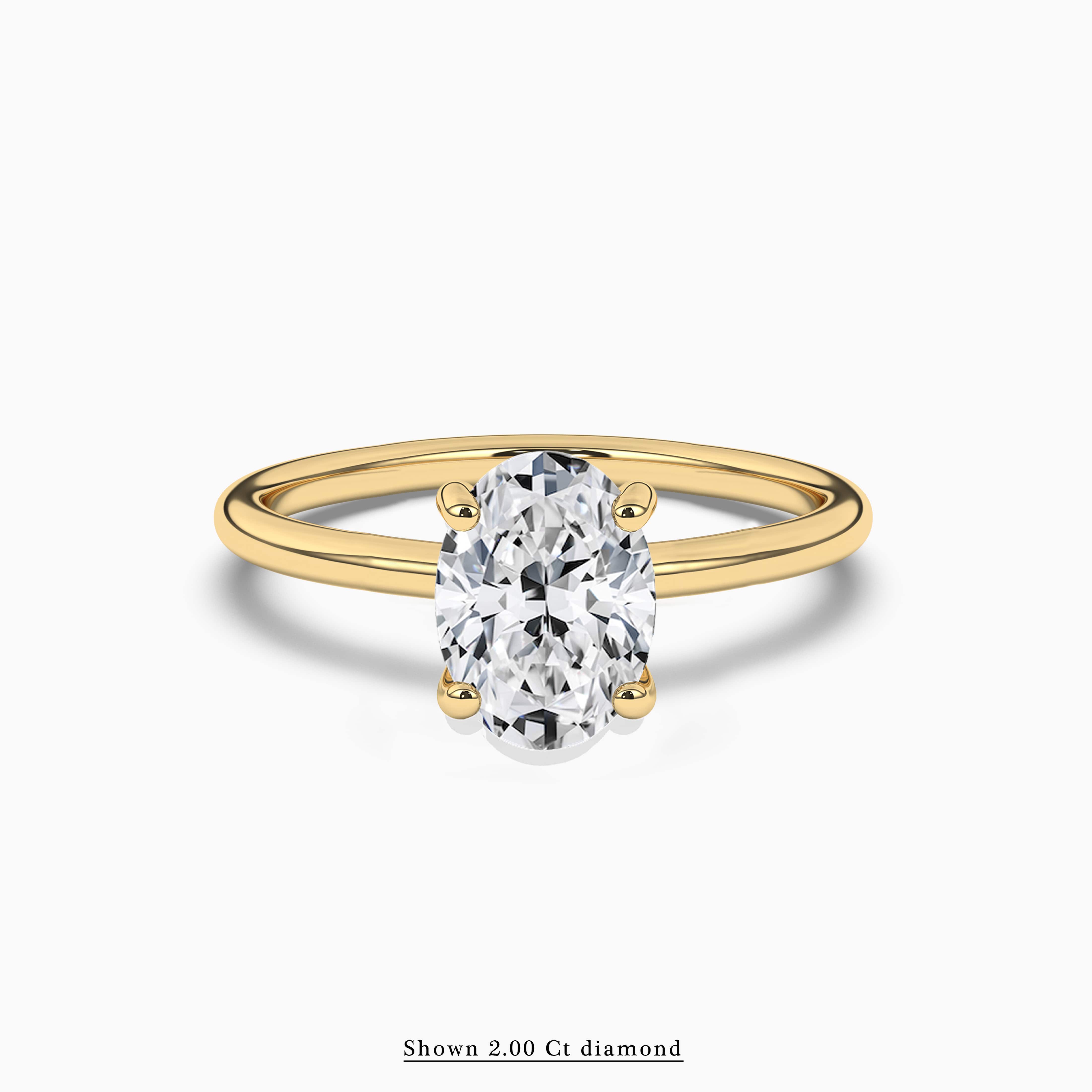 2.00 ct moissanite diamonds oval shape engagement ring
