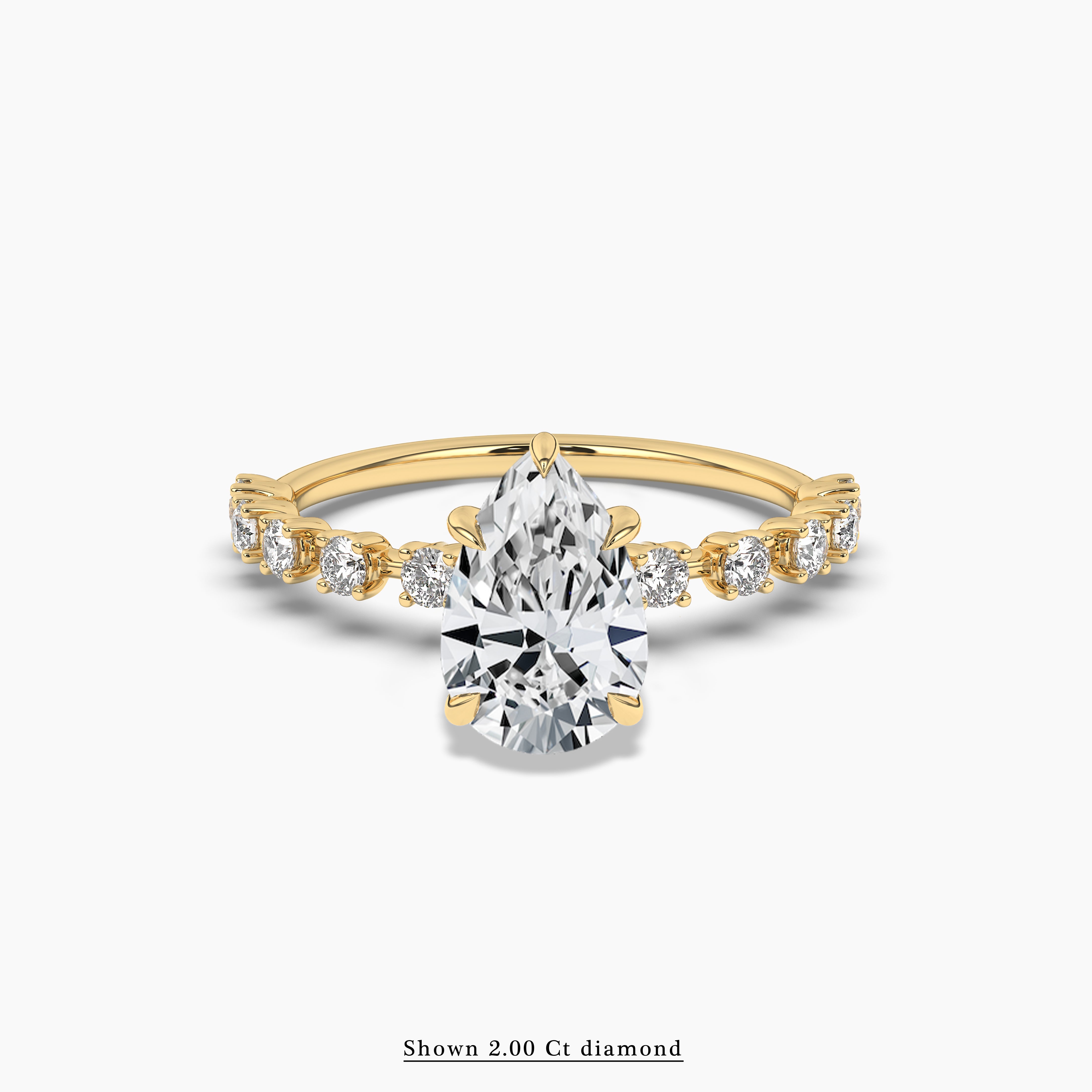 2.00ct Pear shaped diamond engagement ring