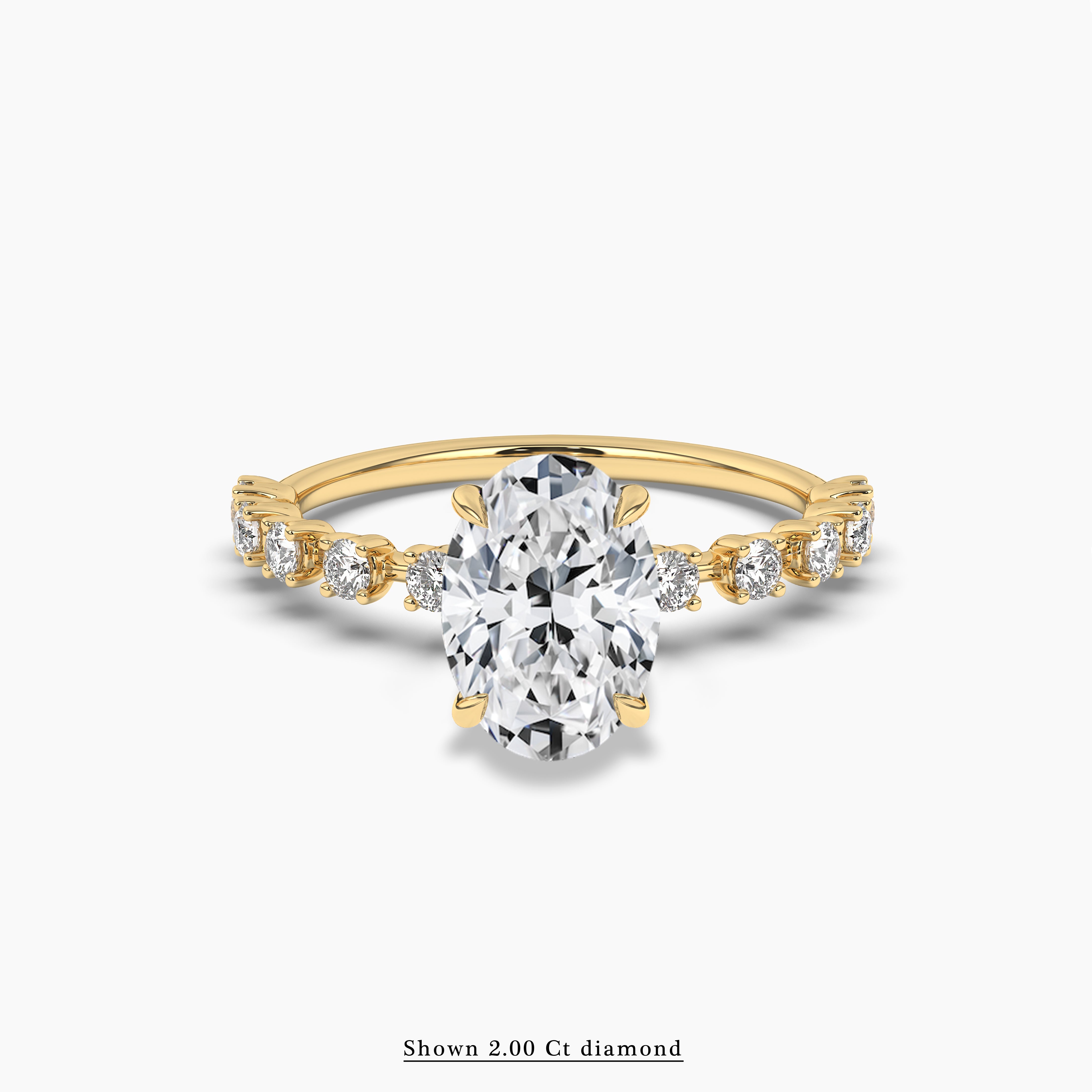 Oval Cut Solitaire Engagement Ring With Side Stones
