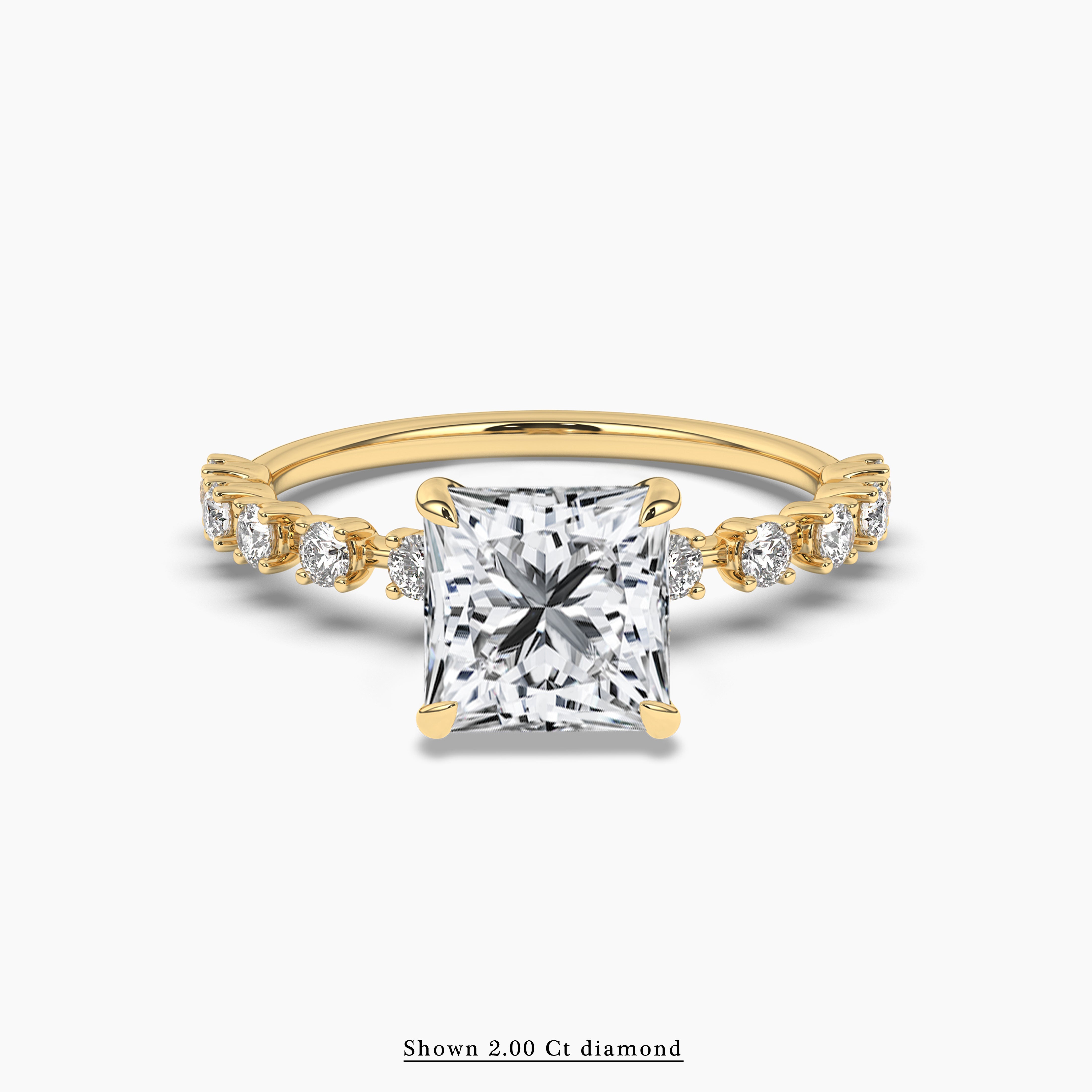 2.00ct big princess cut engagement rings