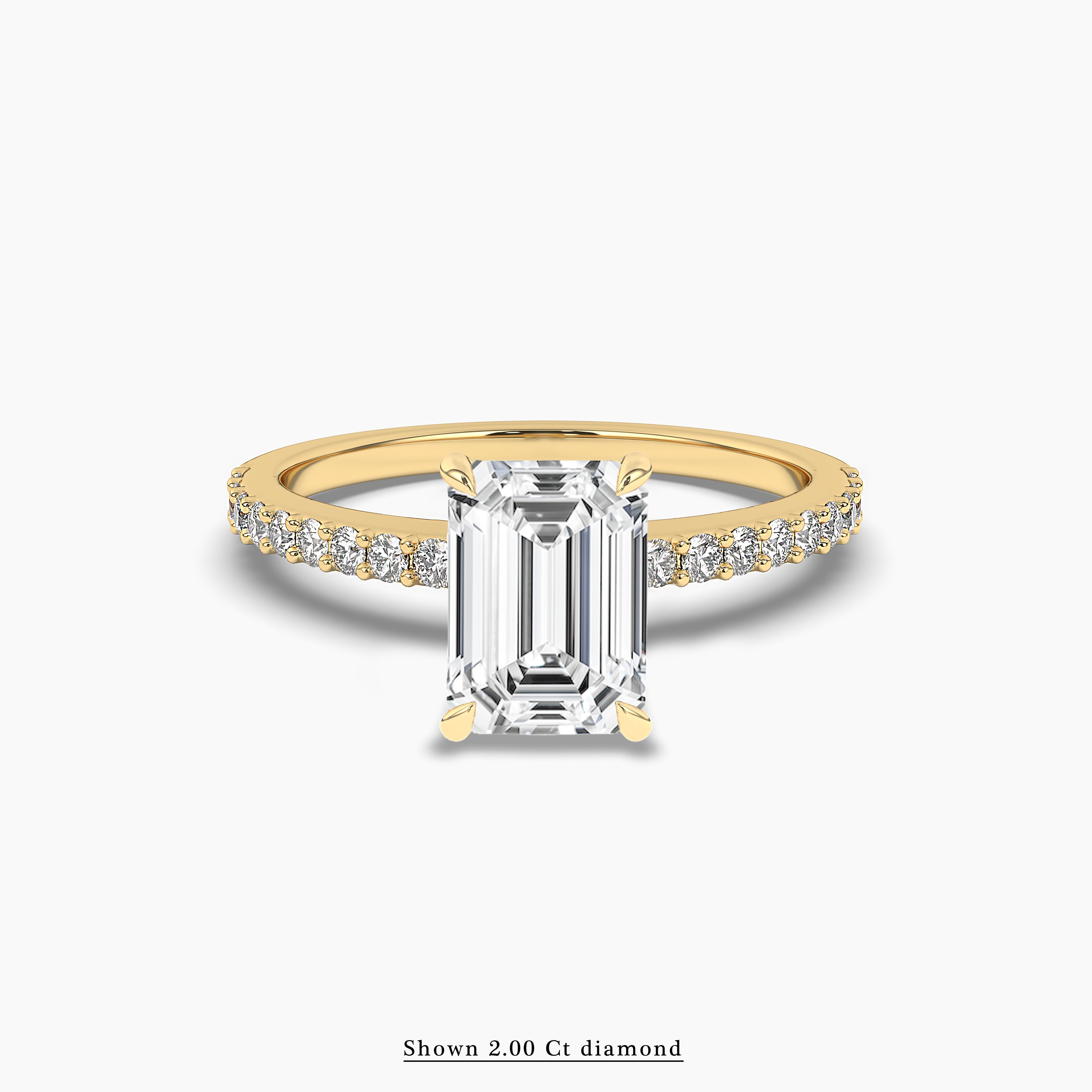 yellow gold emerald cut diamond ring