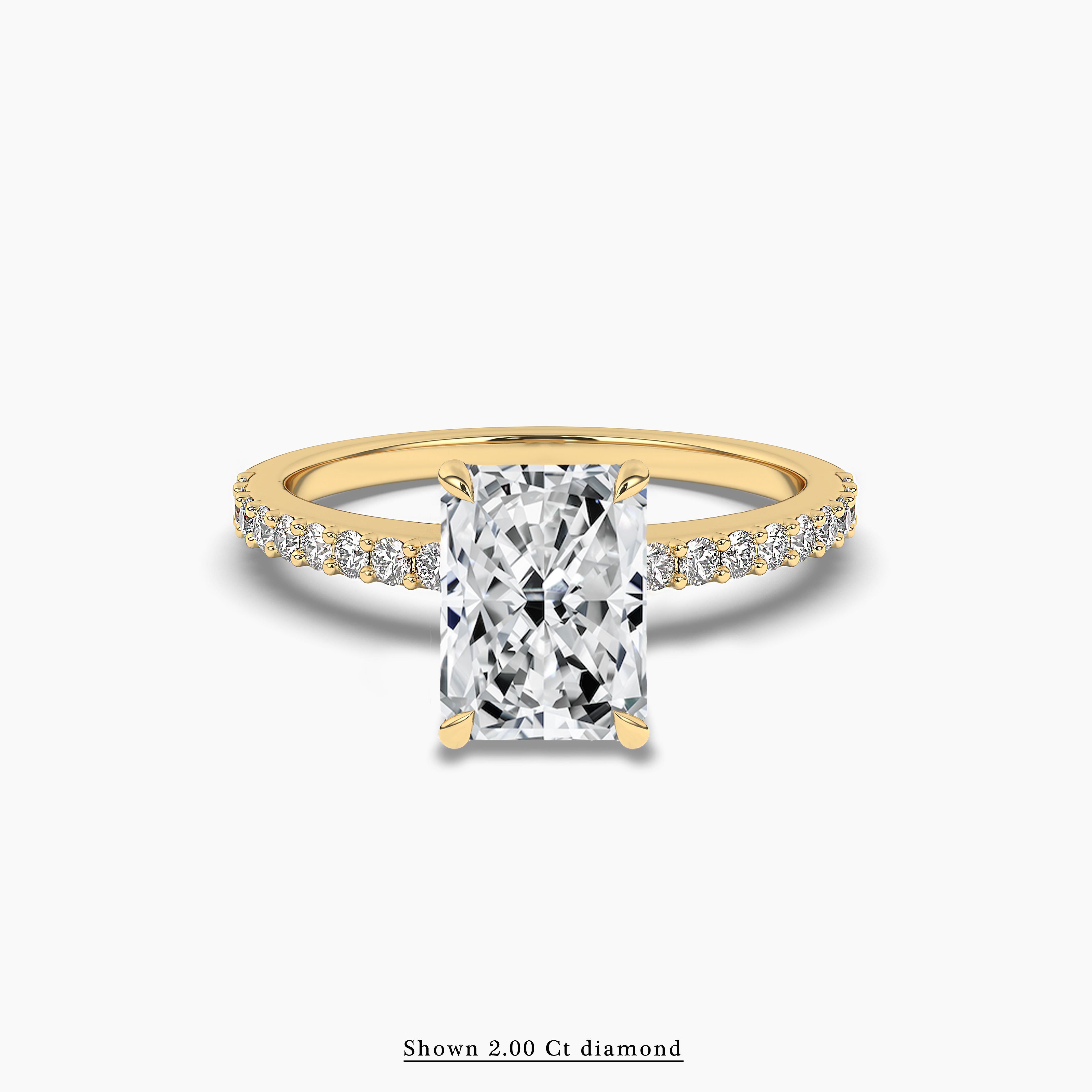 Radiant Solitaire with Side Accents Engagement Ring