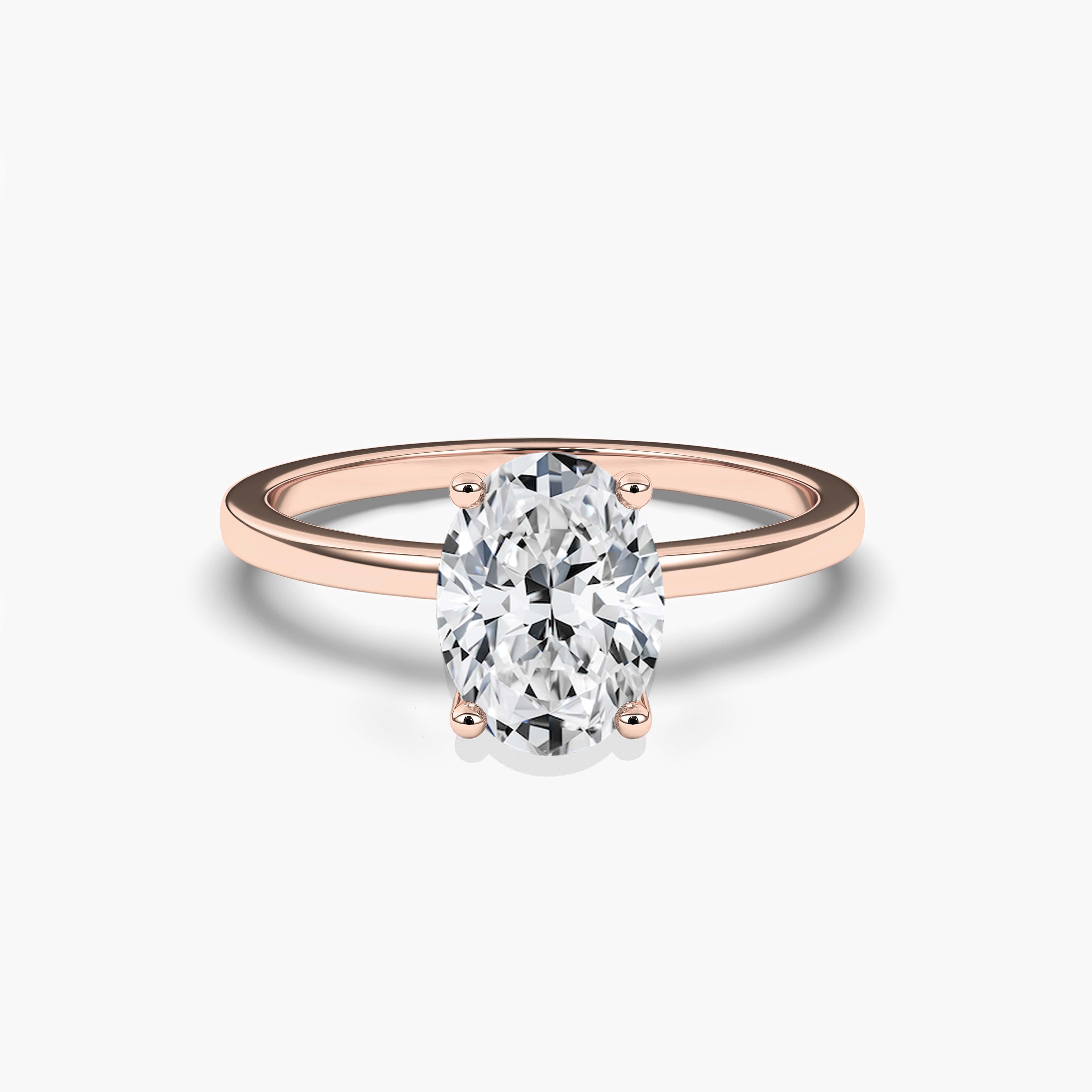 oval diamond ring gold band in 2 carat