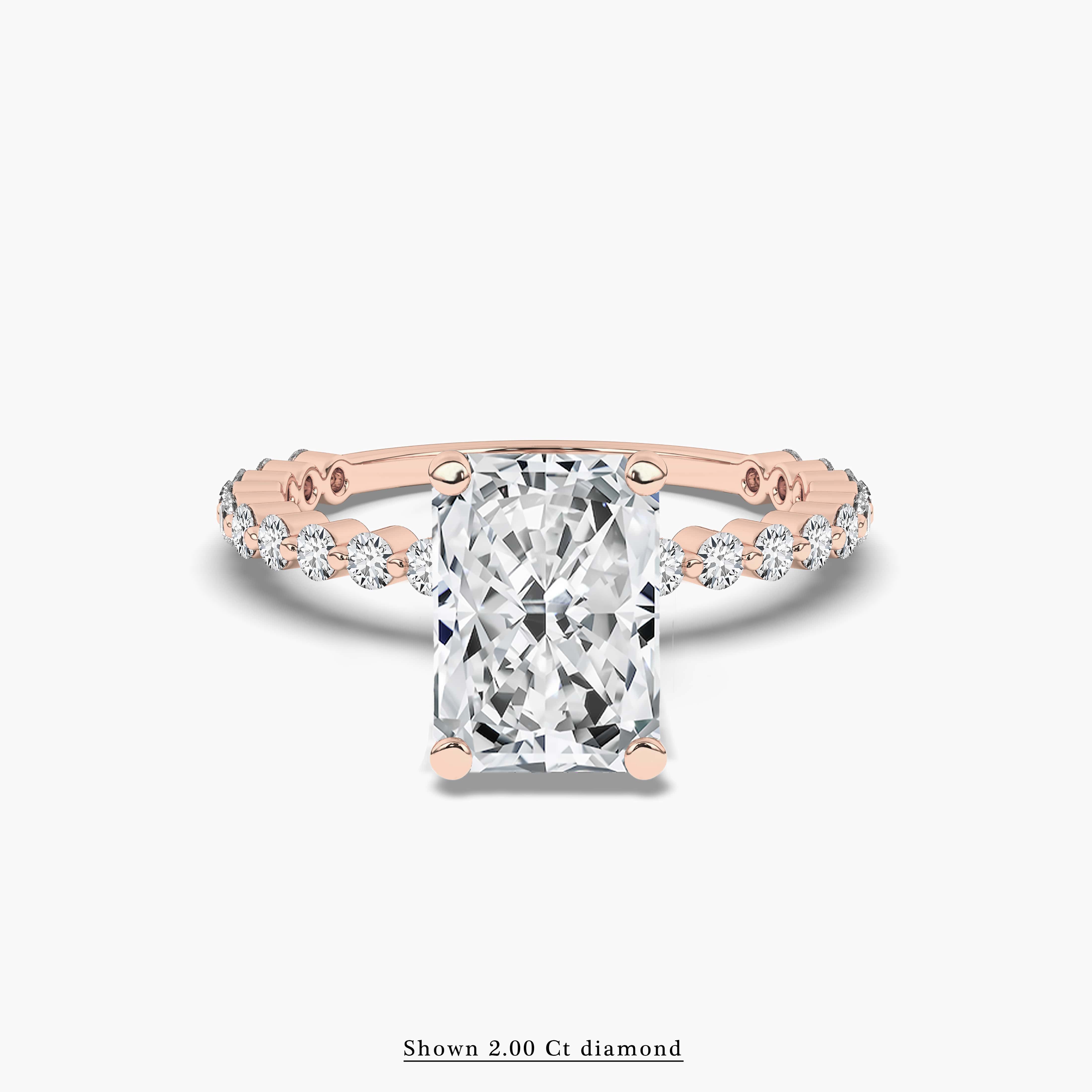 Radiant Engagement Ring in rose gold