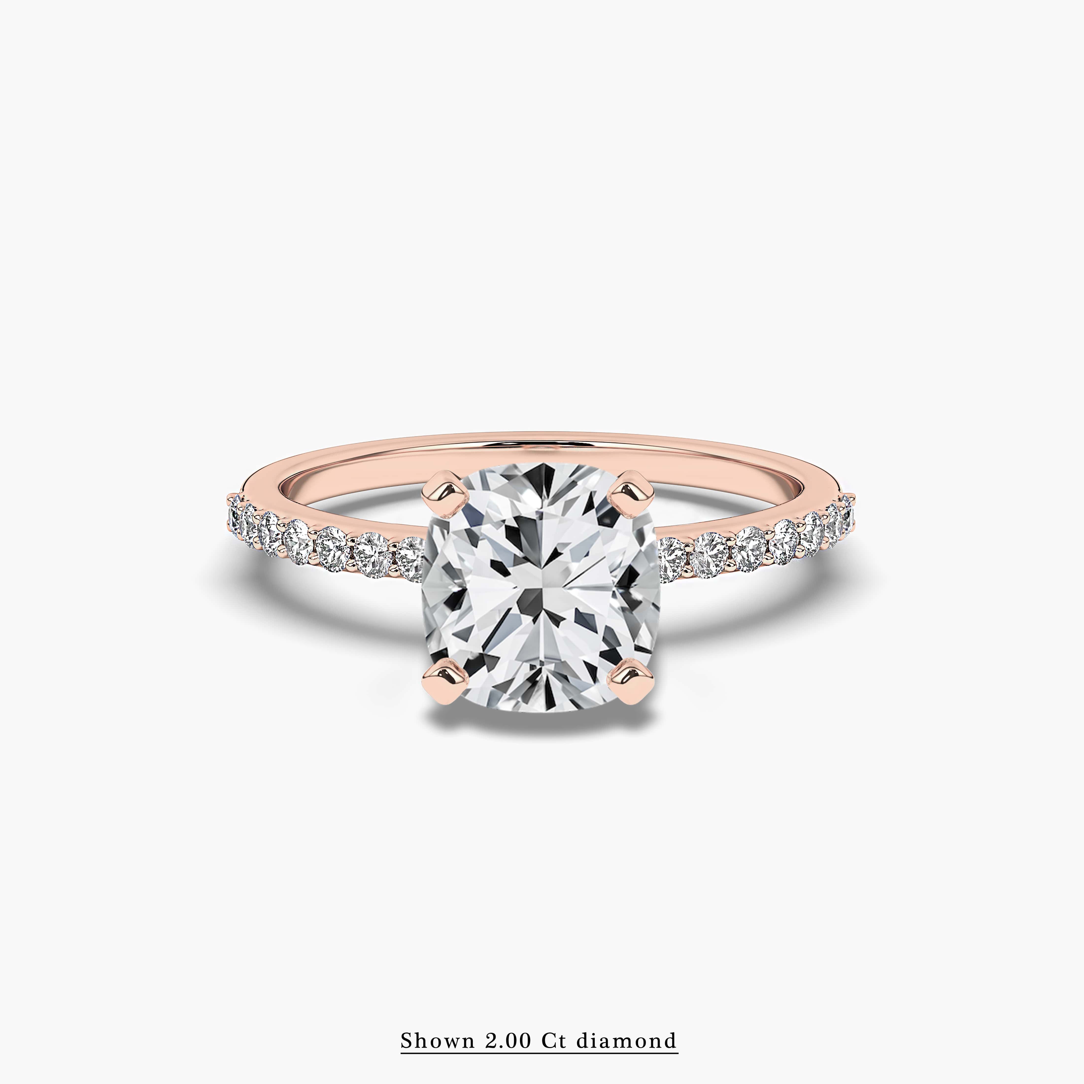  Rose Gold Cushion Cut Engagement Ring