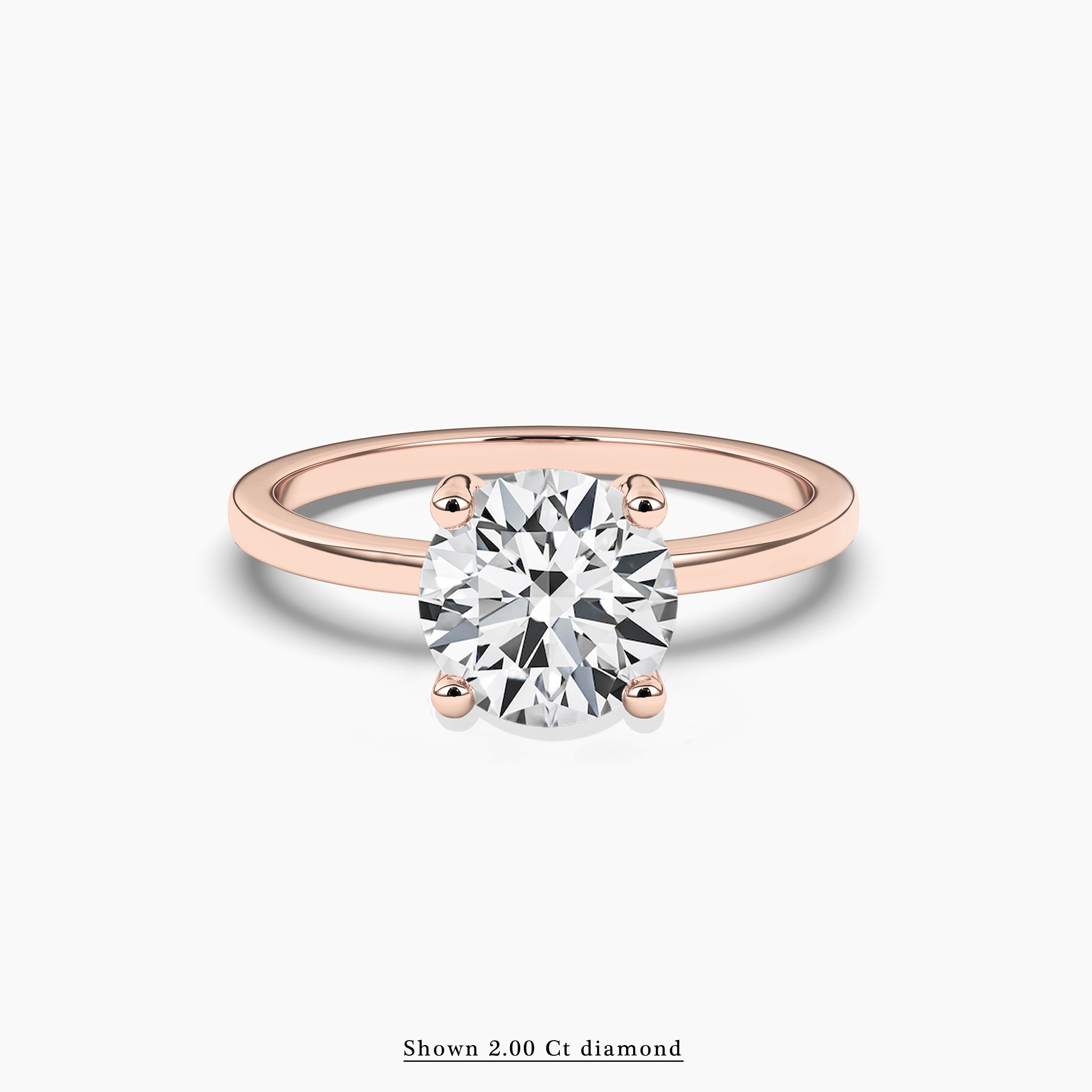 2.00carat engagement ring hidden halo in rose gold