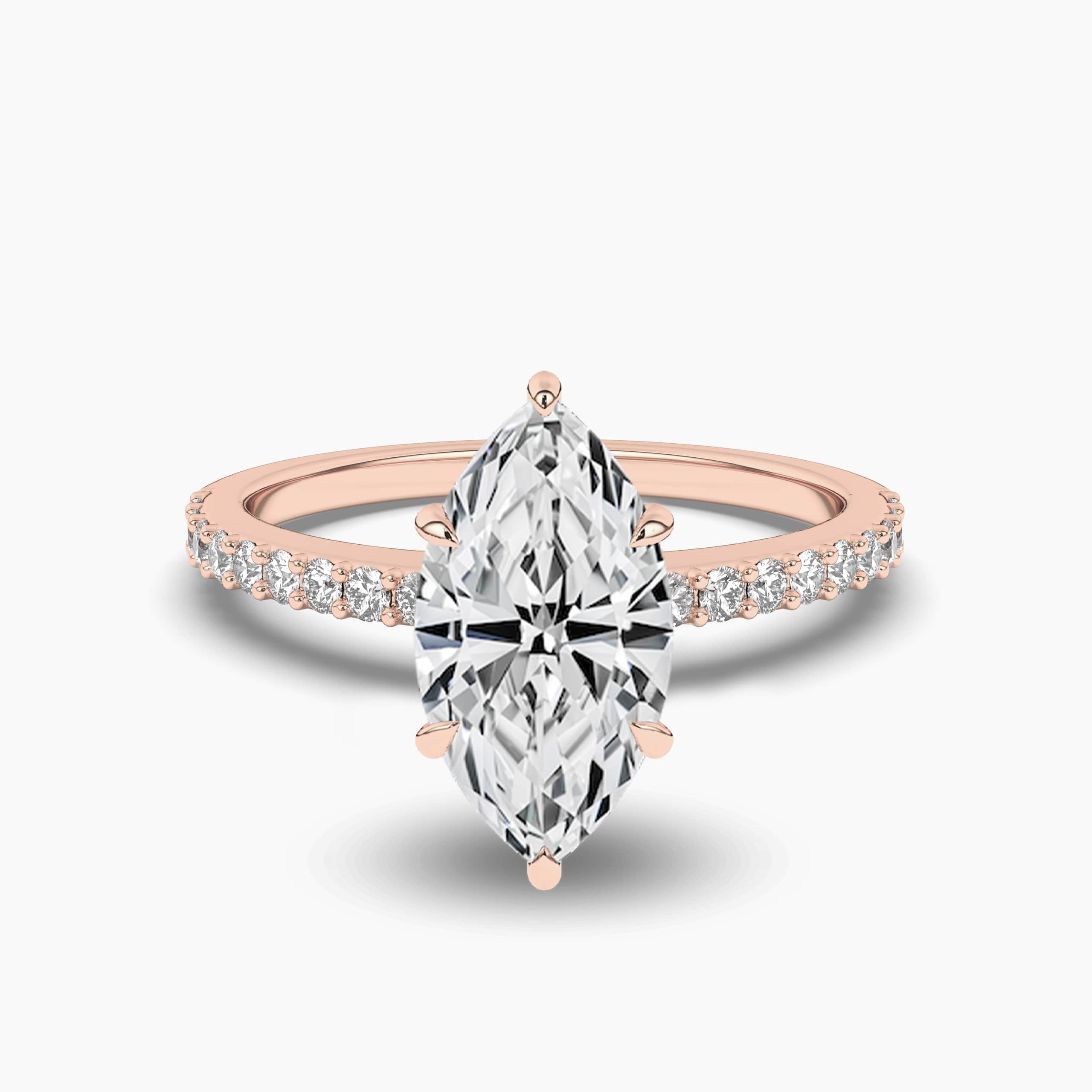2ct rose gold marquise engagement ring 