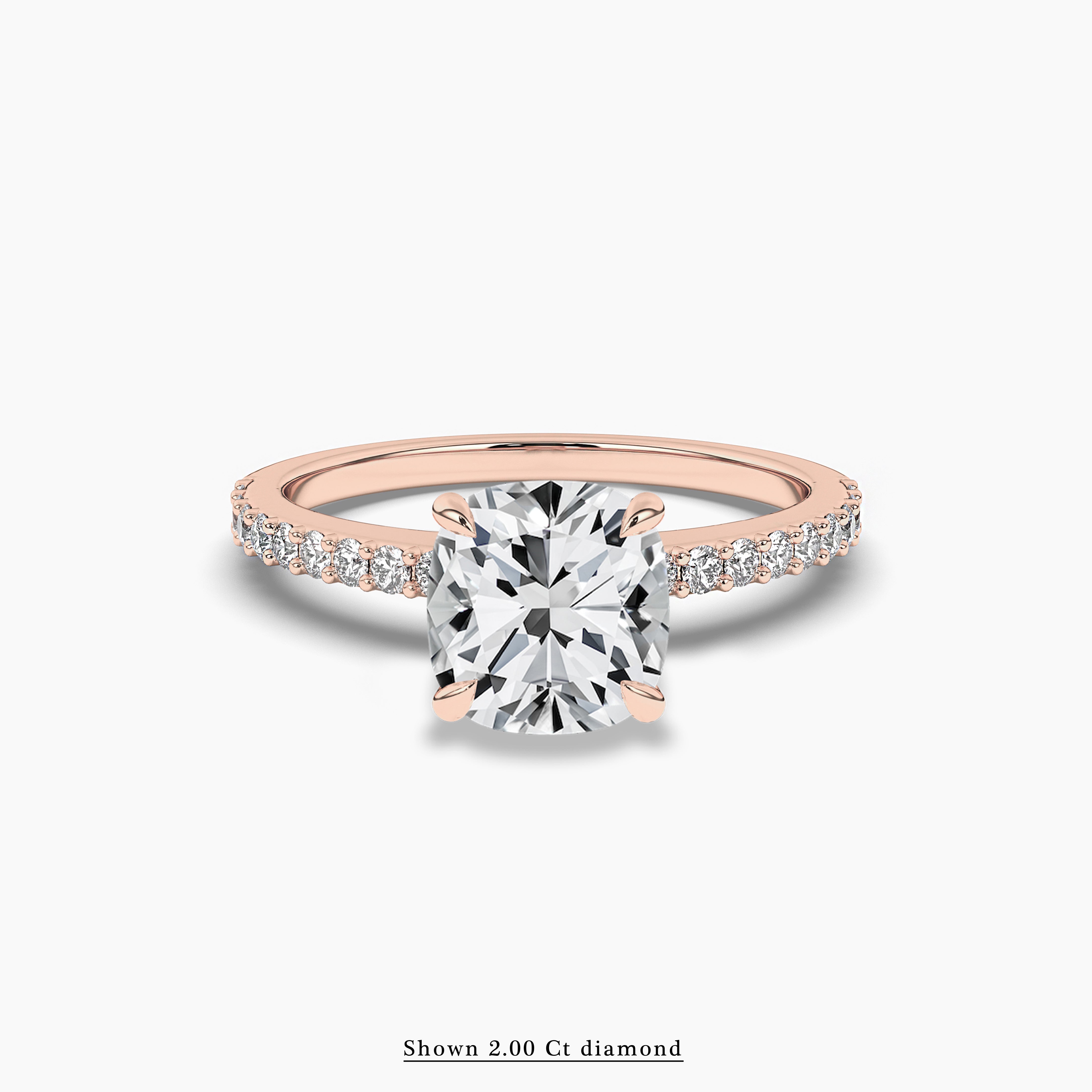 rose gold  cushion cut diamond 