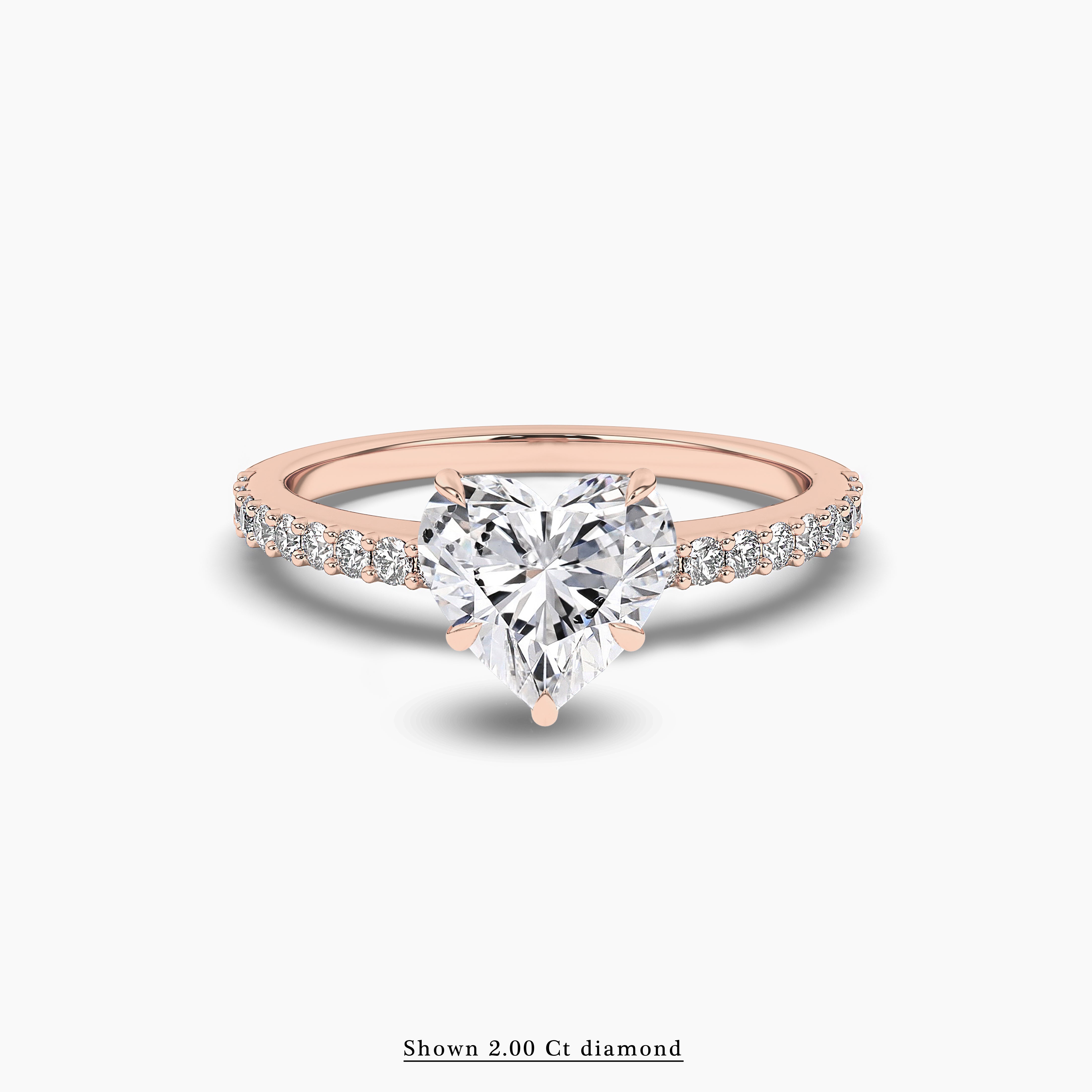Heart Shape Diamond Engagement Ring in rose gold