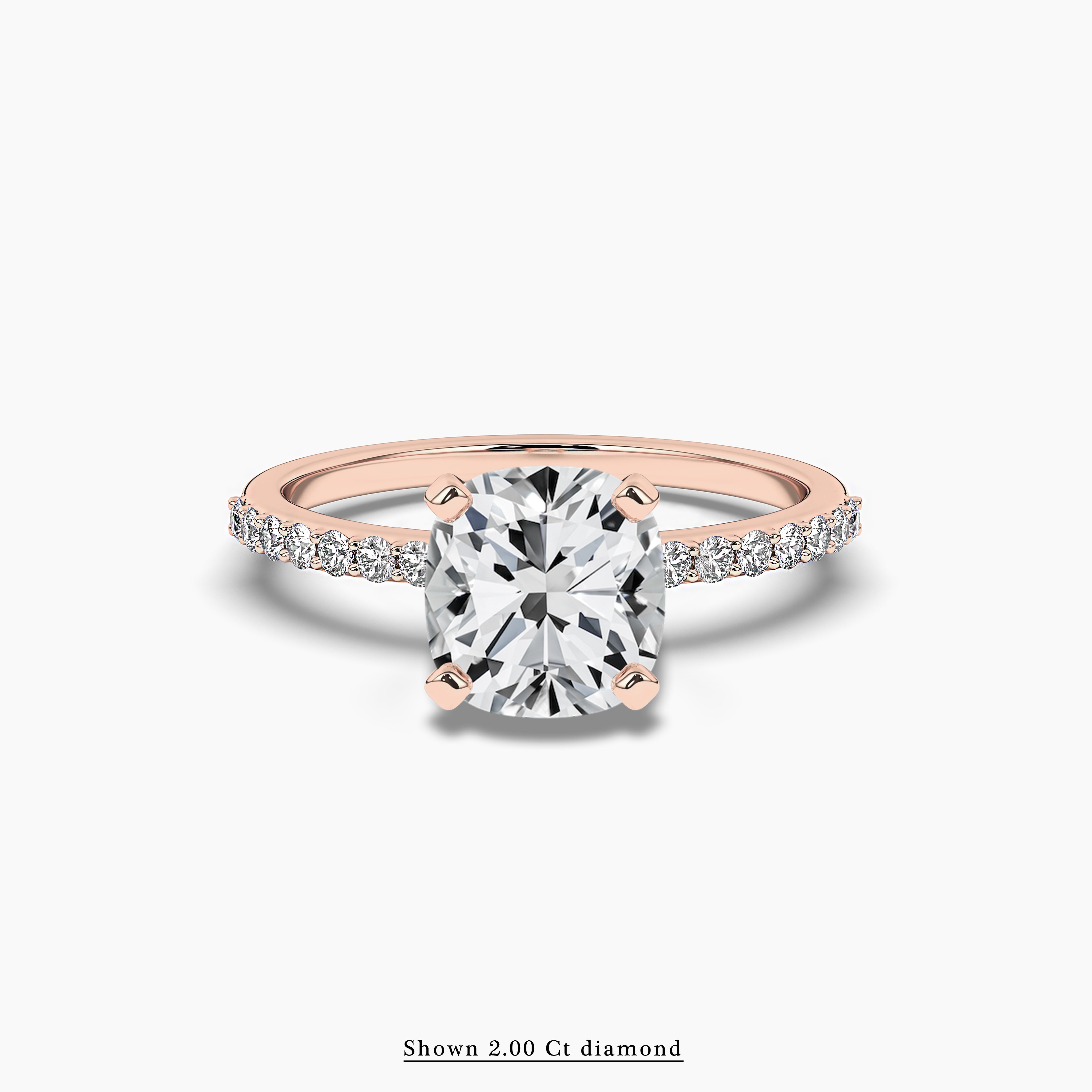 Rose Gold Cushion Cut Engagement Ring