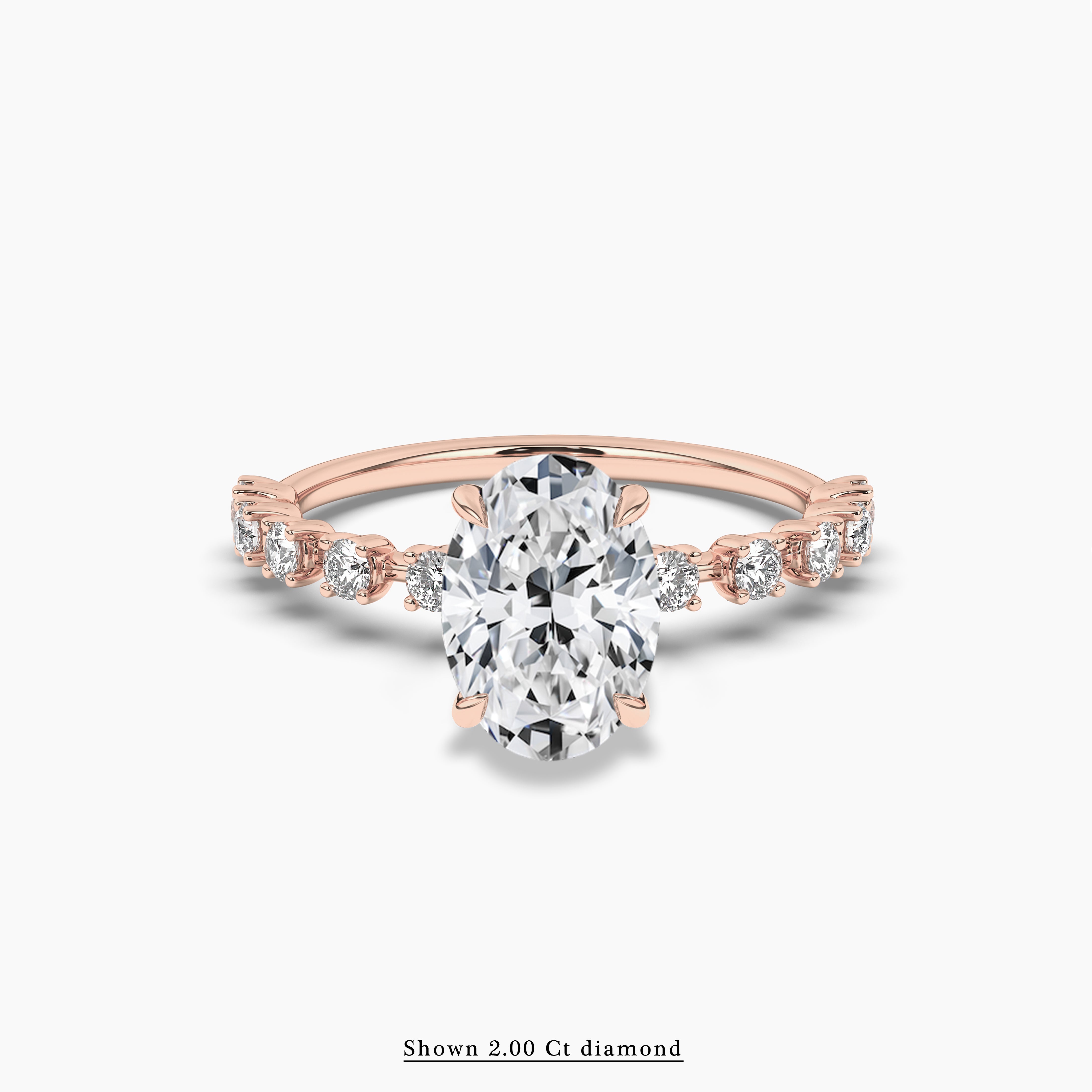 Rose Gold Oval Cut Solitaire Engagement Ring