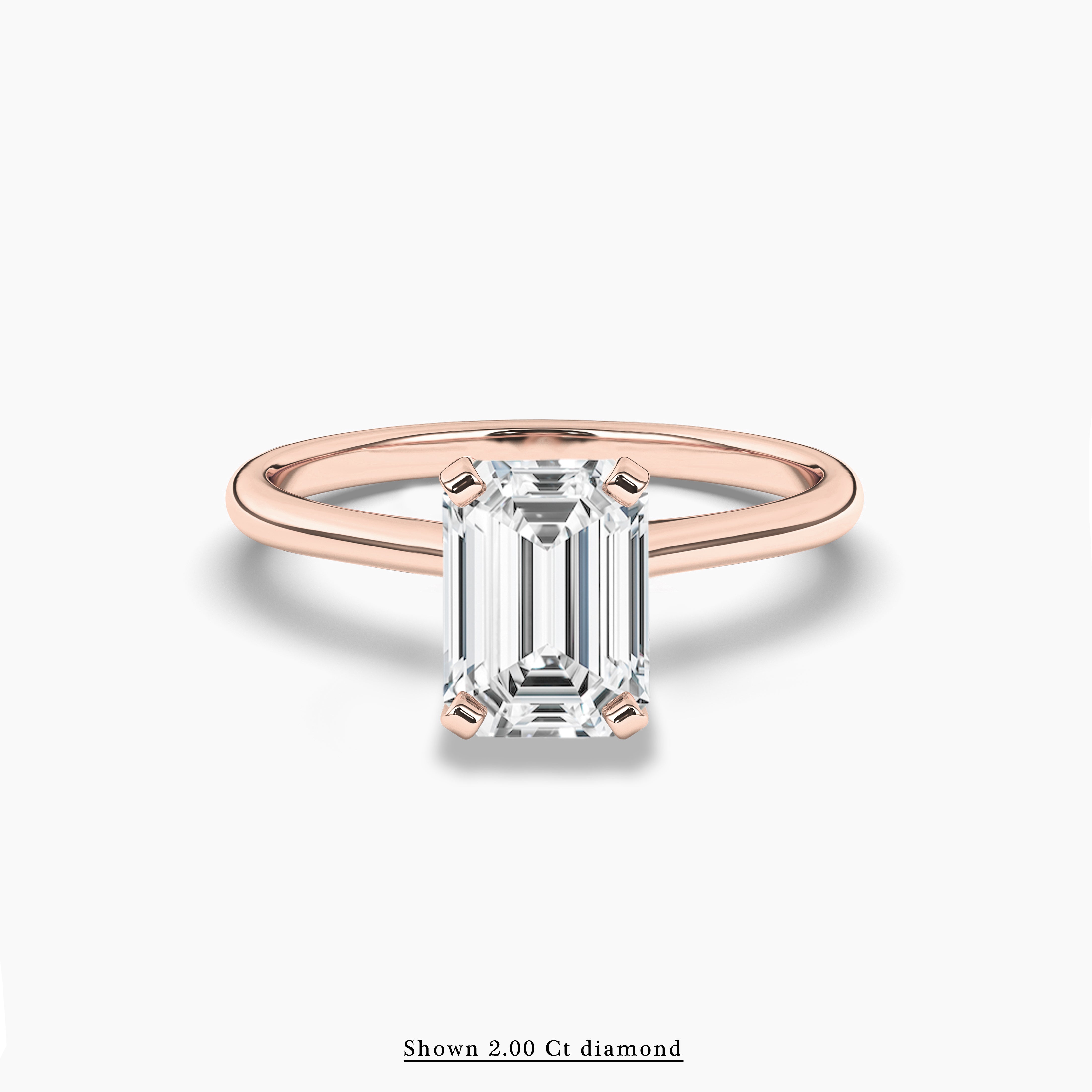 rose gold emerald cut diamond engagement ring