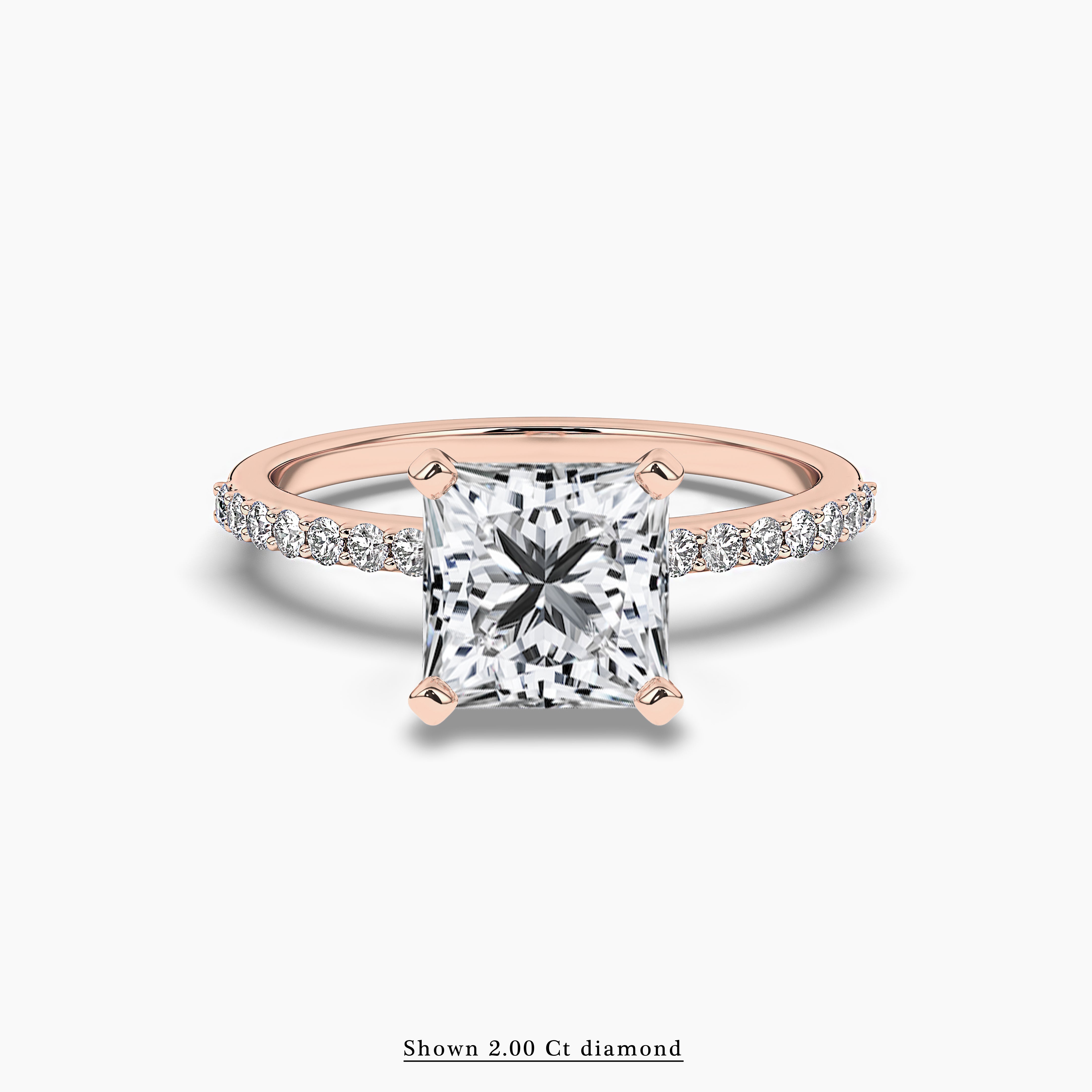 Solitaire Pave Engagement Ring