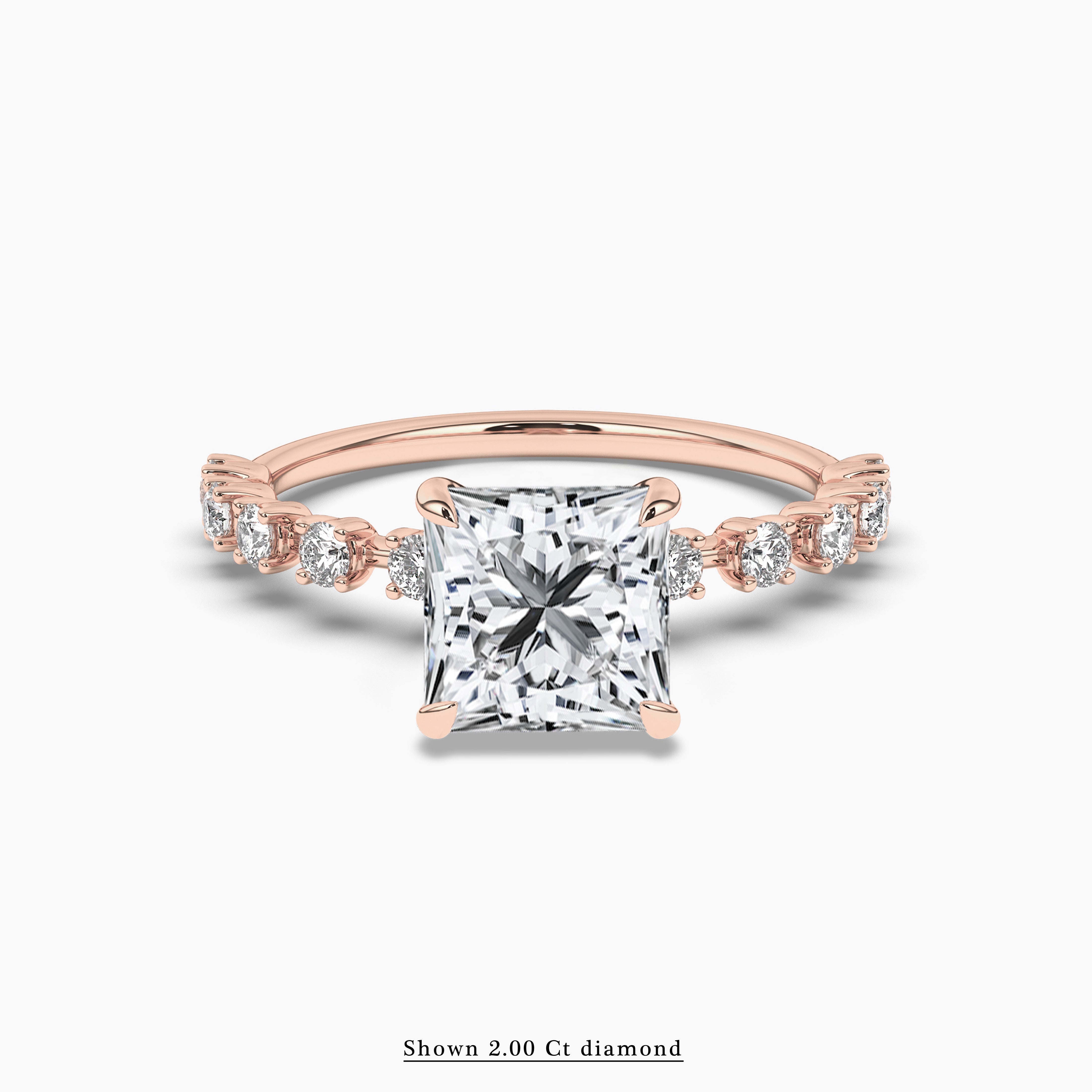 2.00ct big princess cut engagement rings