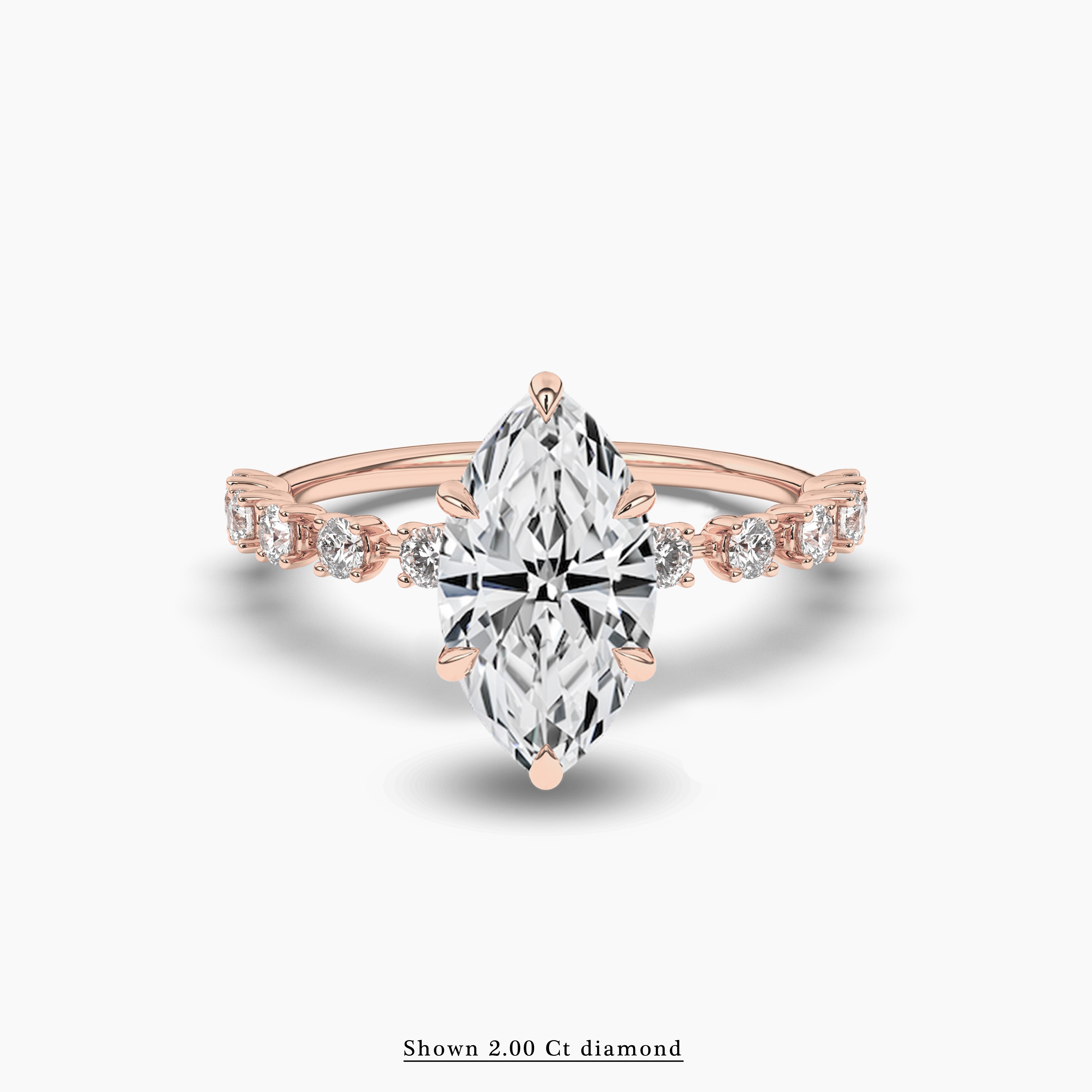 2.00ct rose gold marquise engagement ring