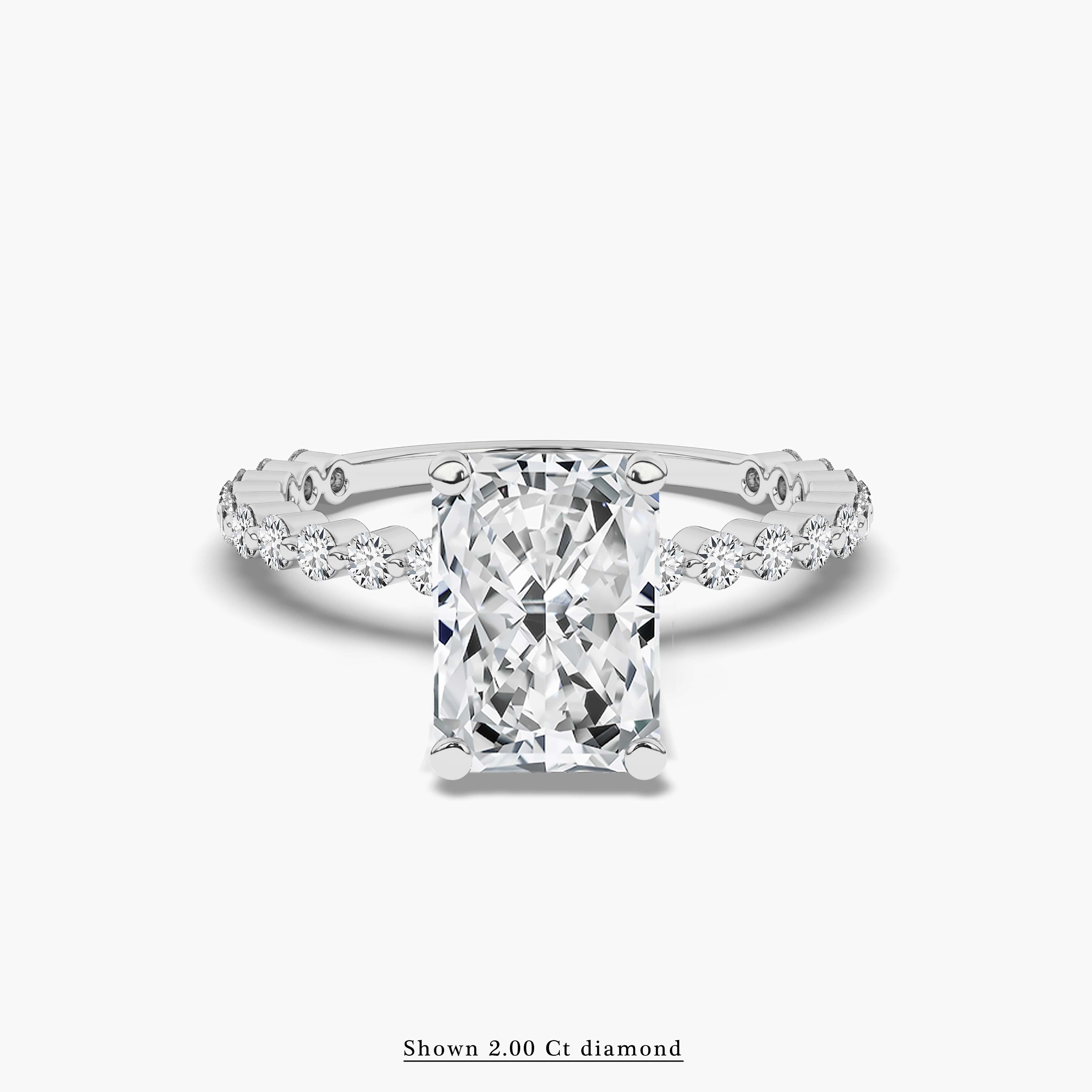 Radiant Engagement Ring in white gold