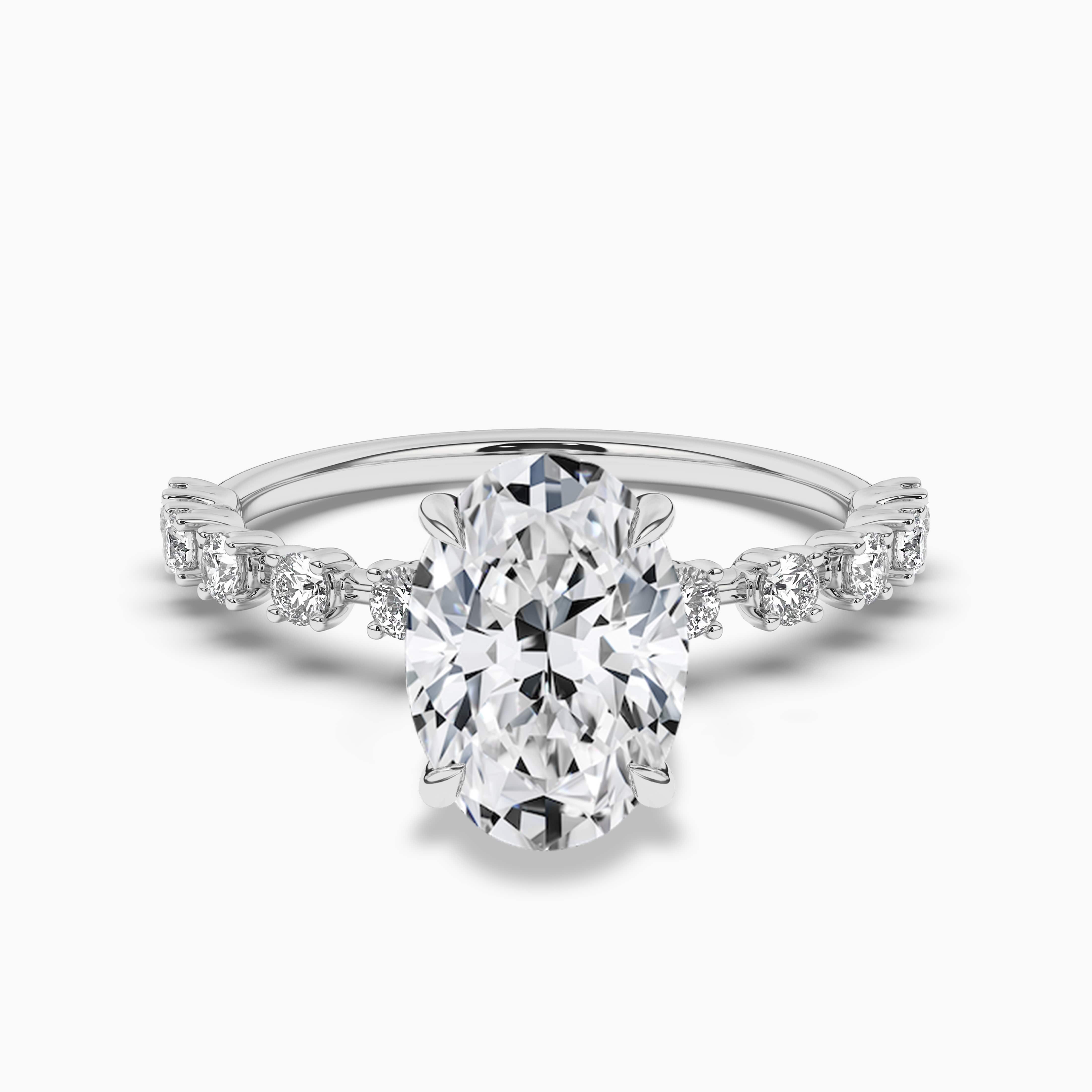 2.00ct gold wedding ring with oval diamond