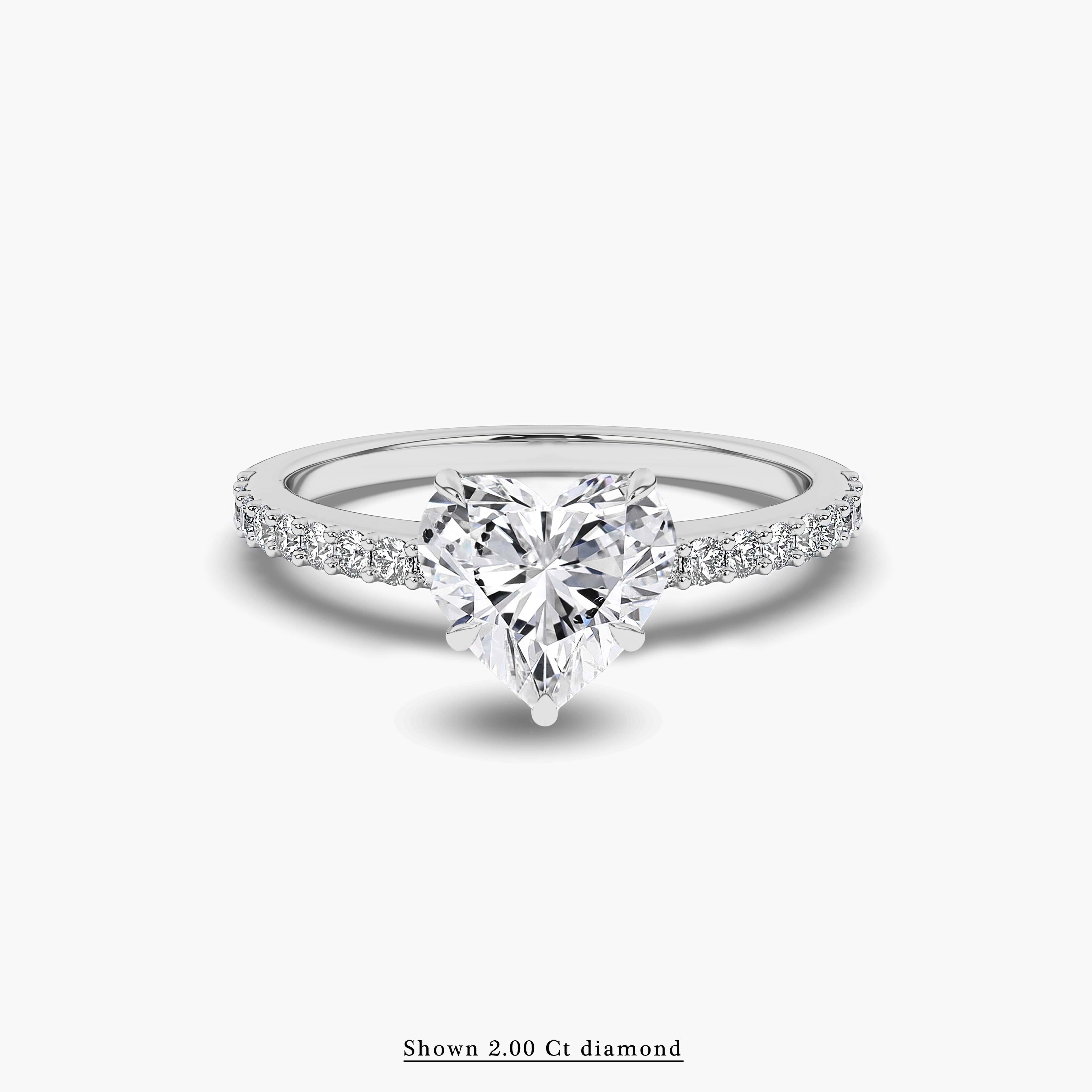  Heart Shape Diamond Engagement Ring