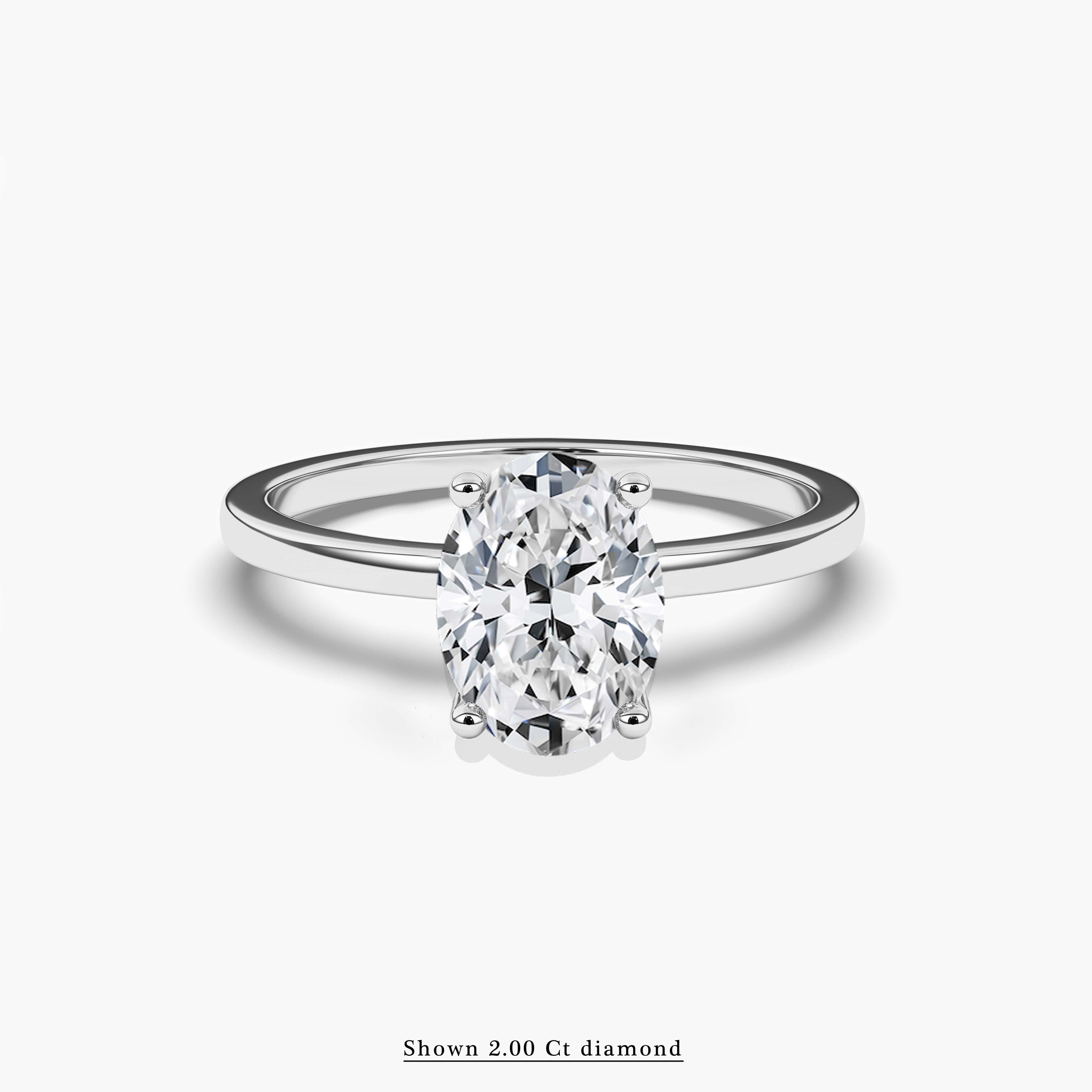 oval diamond engagement ring in 2.00 carat