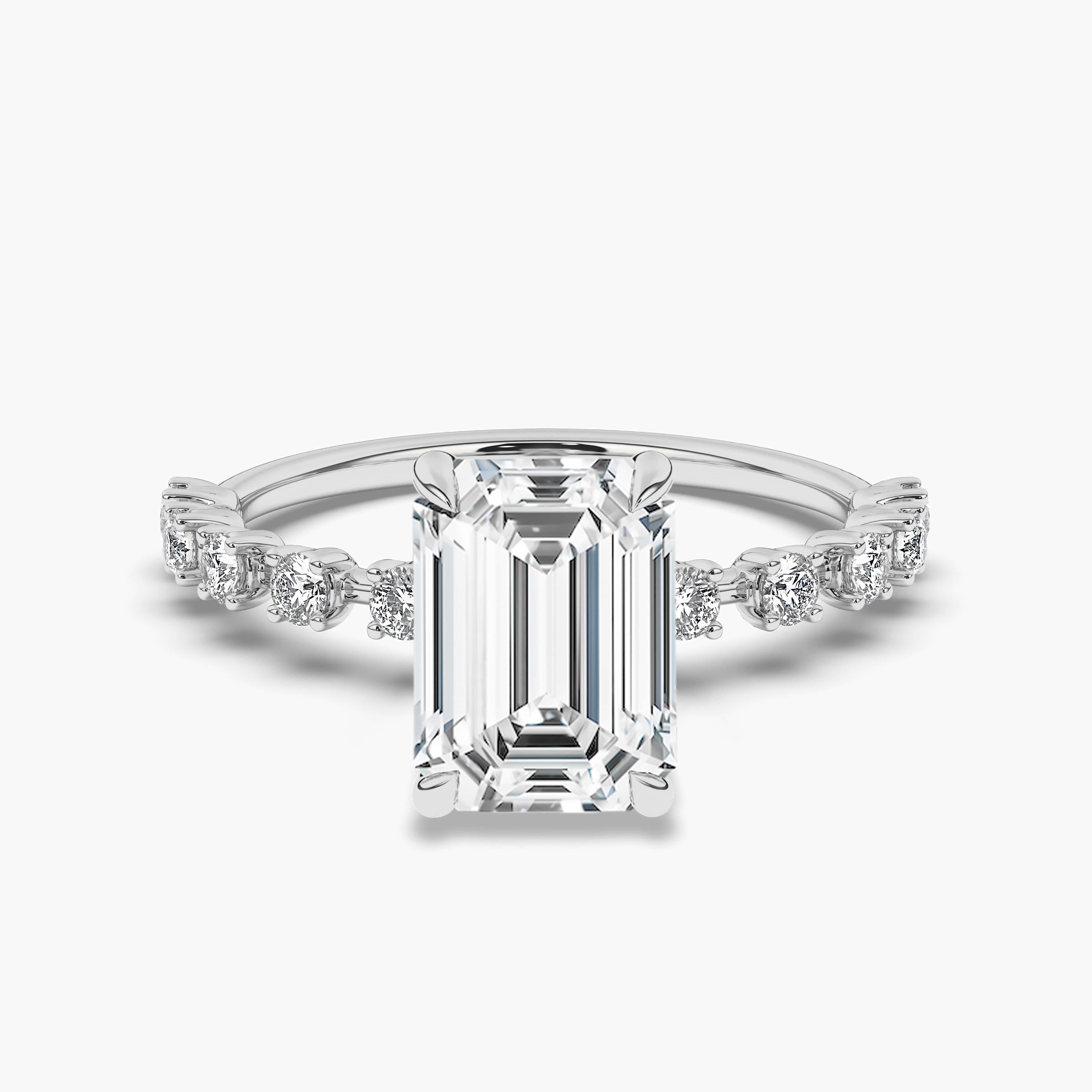 2.00ct modern emerald cut engagement rings 