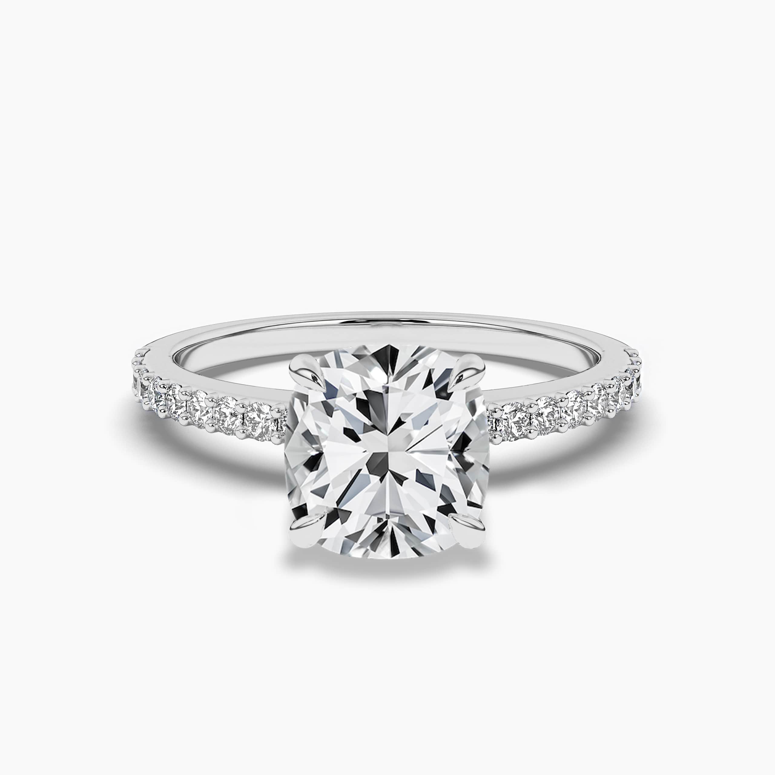 2.00ct white gold cushion cut engagement rings