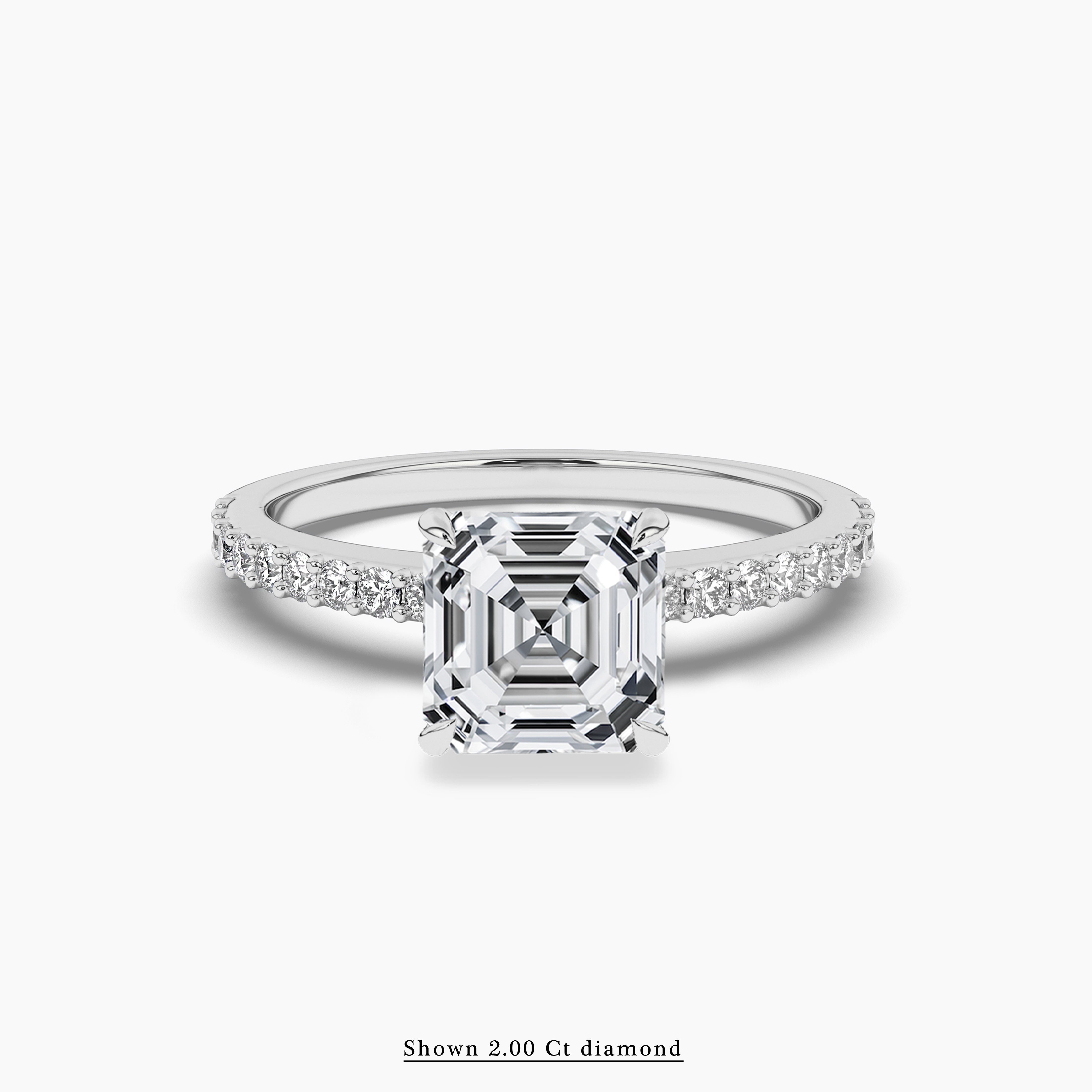 2.00ct solitaire asscher cut engagement rings