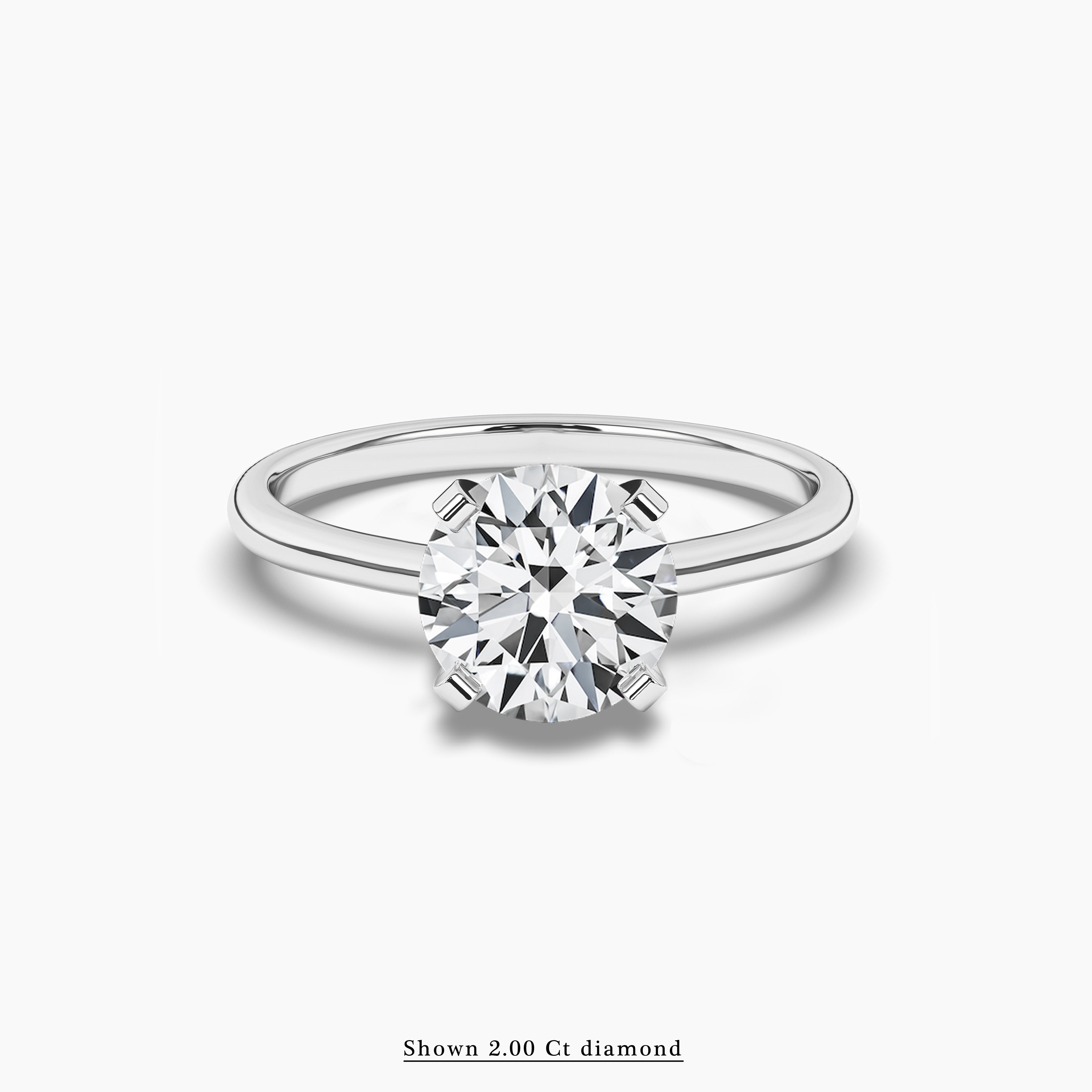 2.00 ct white gold round diamond engagement ring 