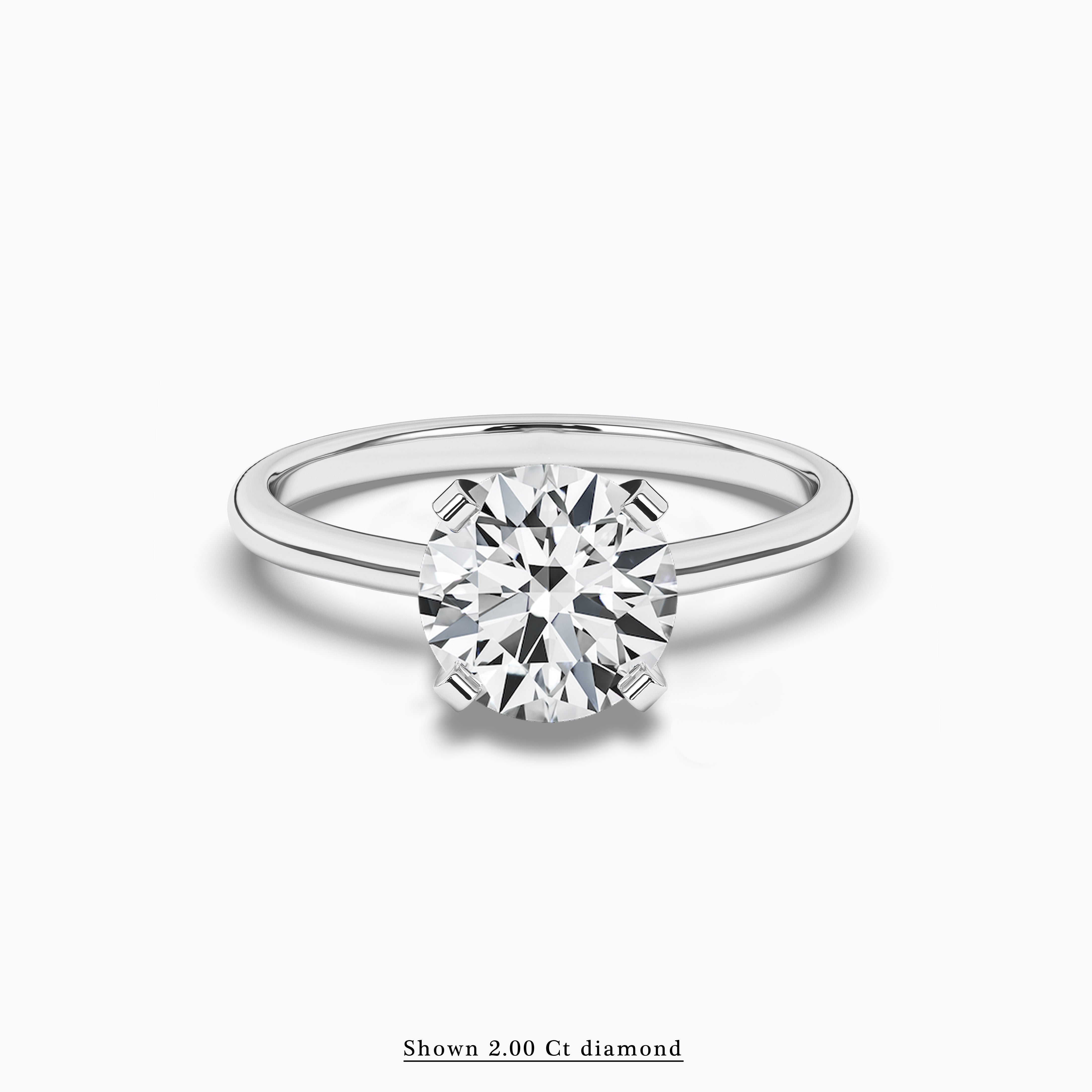 2.00 ct white gold round diamond engagement ring