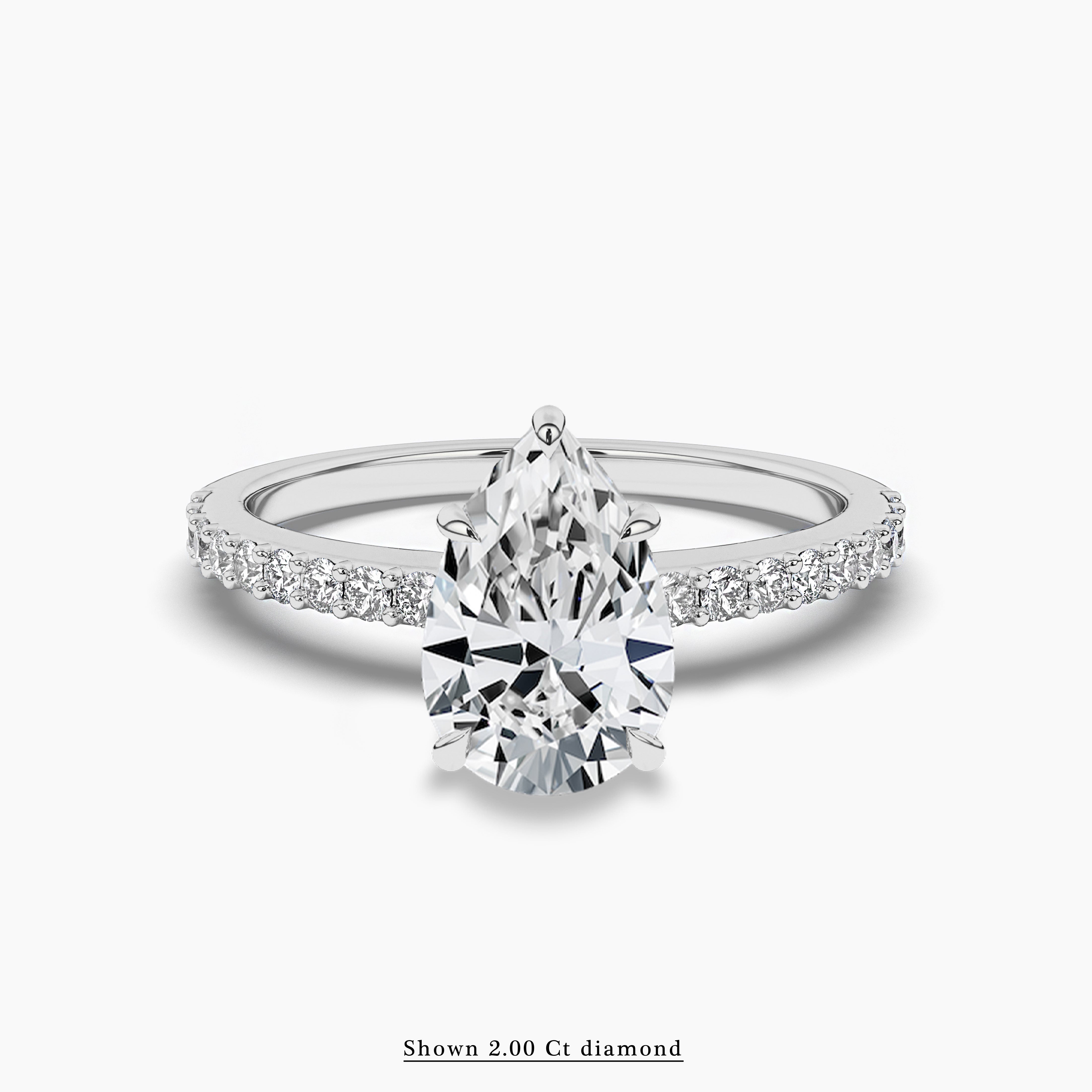 Pear Halo Moissanite Engagement Ring