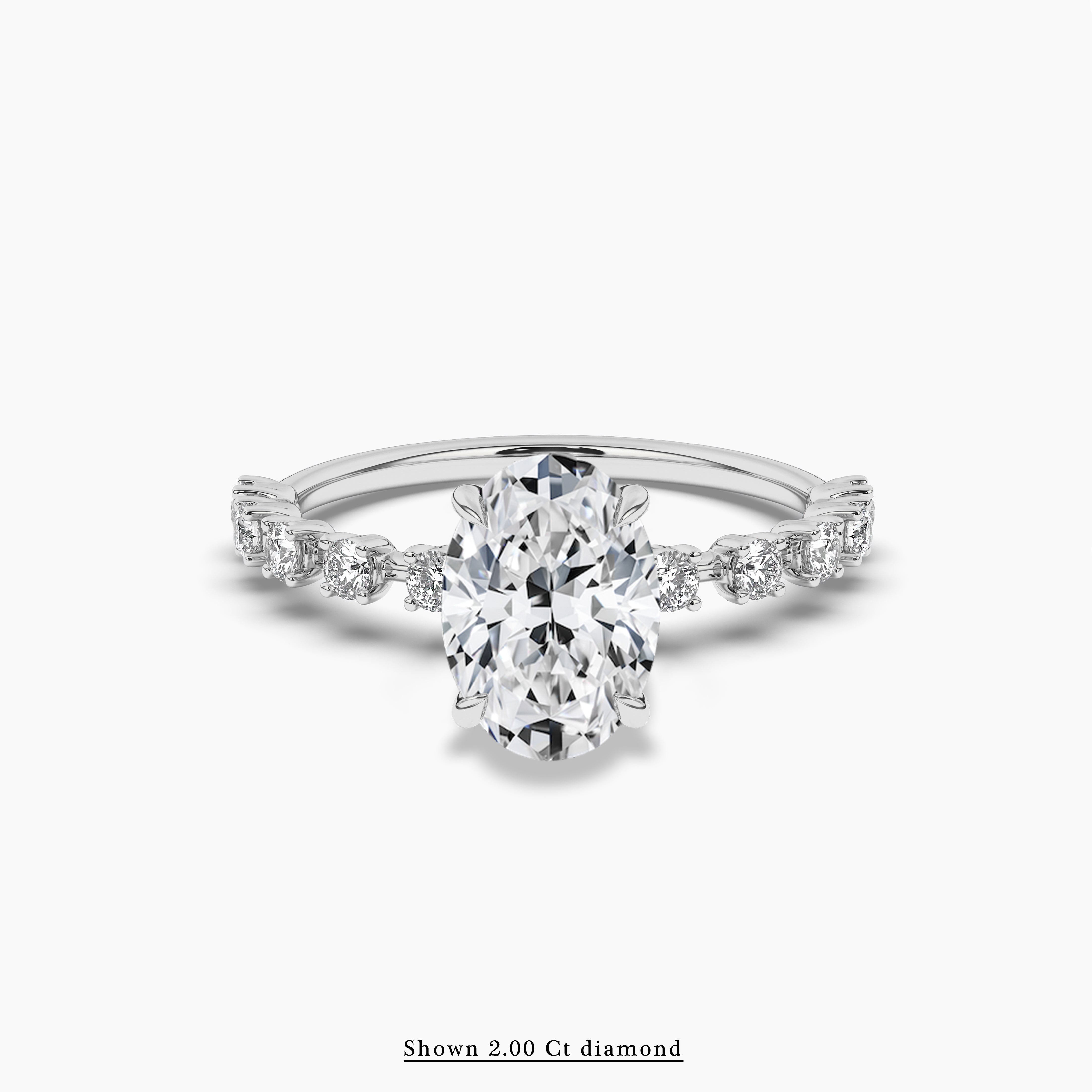 Oval Cut Solitaire Ring With Side Stones