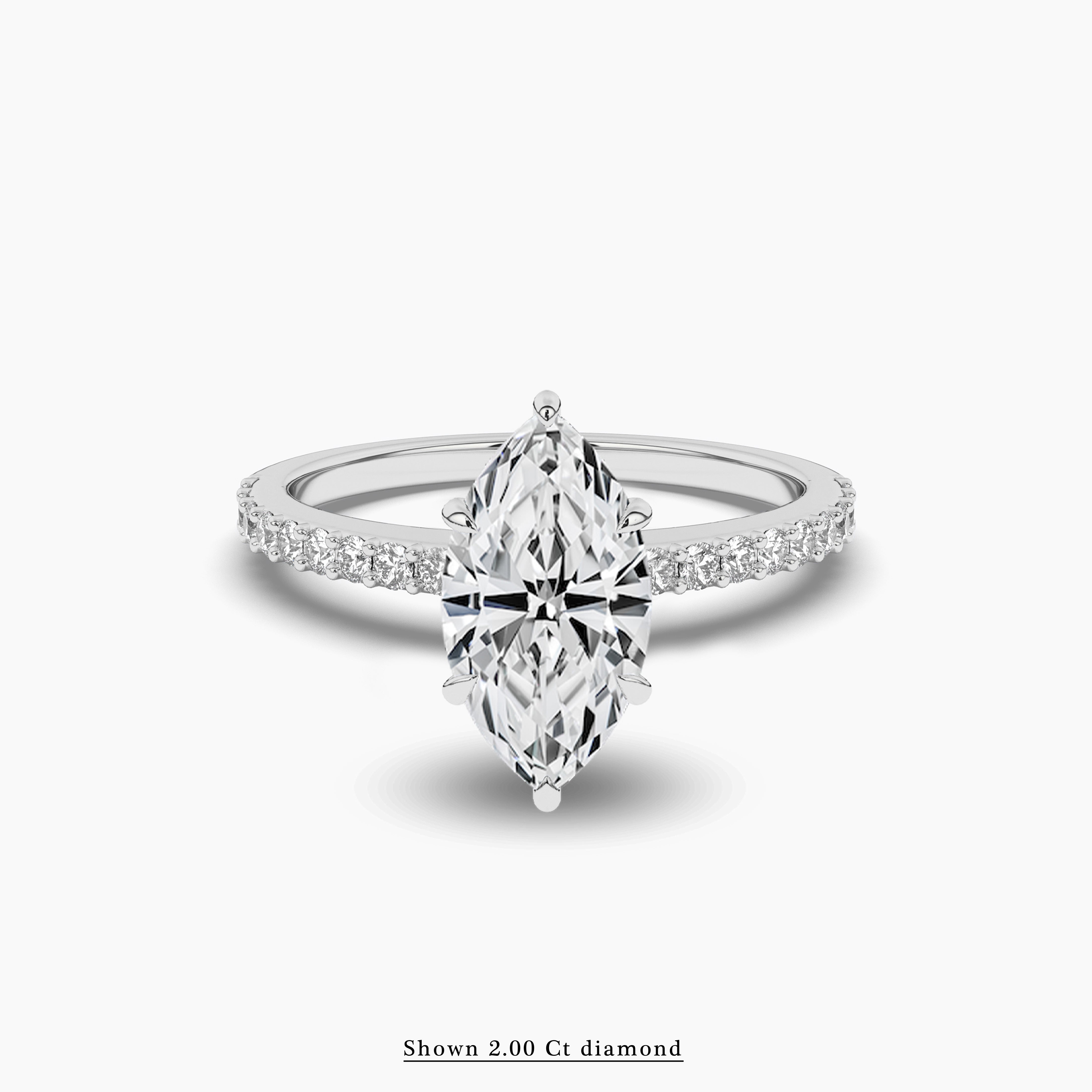 White Gold Marquise Diamond Engagement Ring