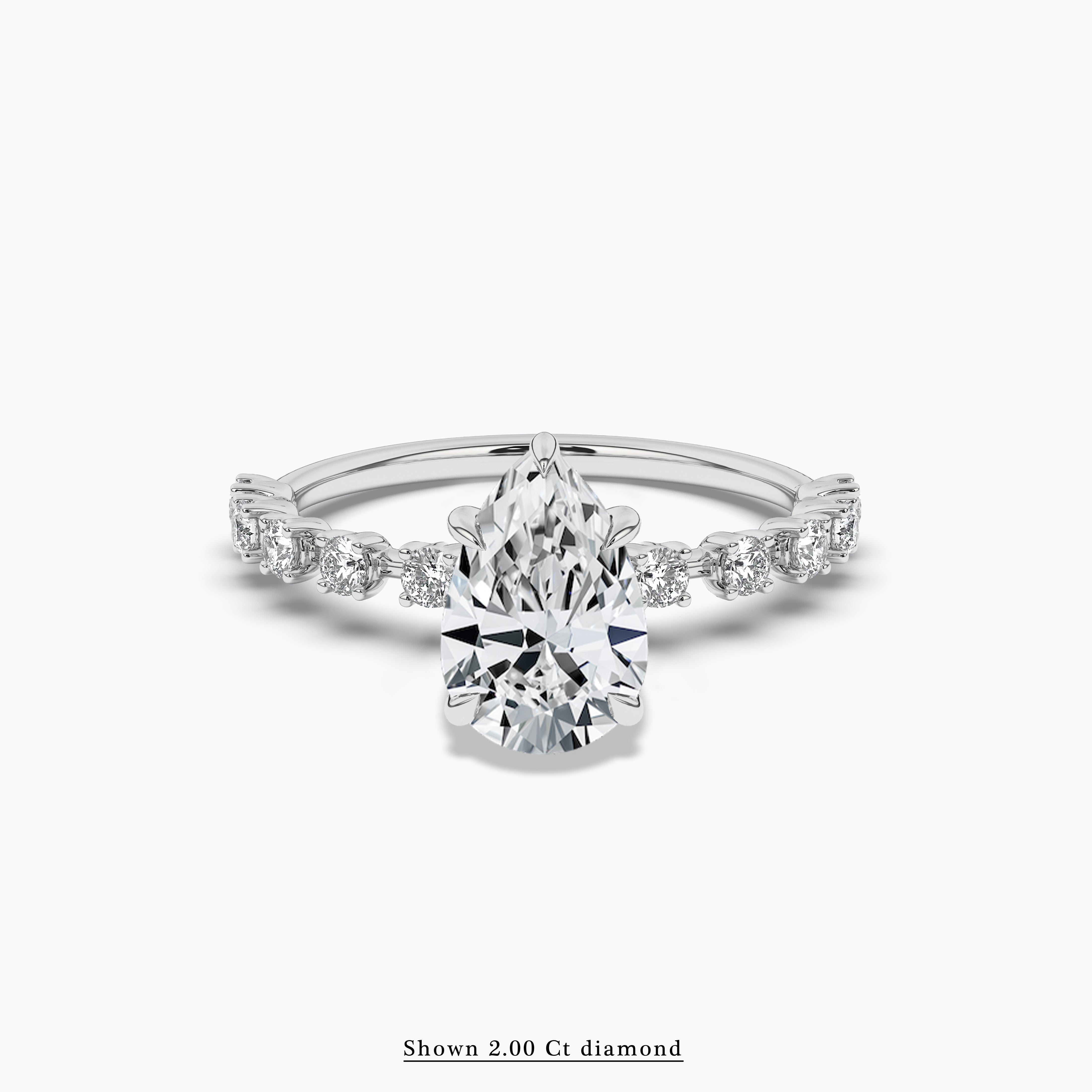 WHITE GOLD PEAR CUT MOISTNESS DIAMOND RING