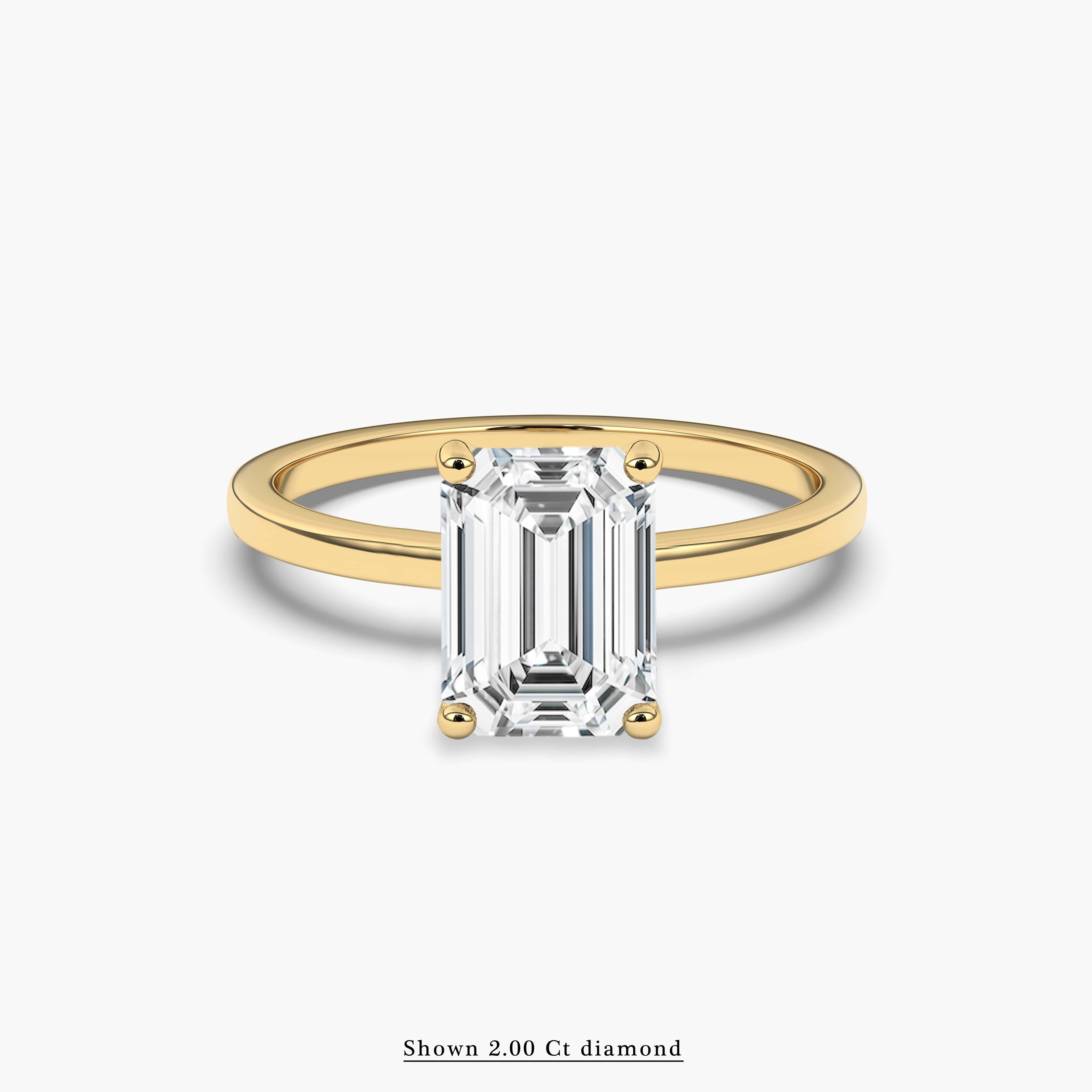 Emerald Cut Solitaire Engagement Ring 