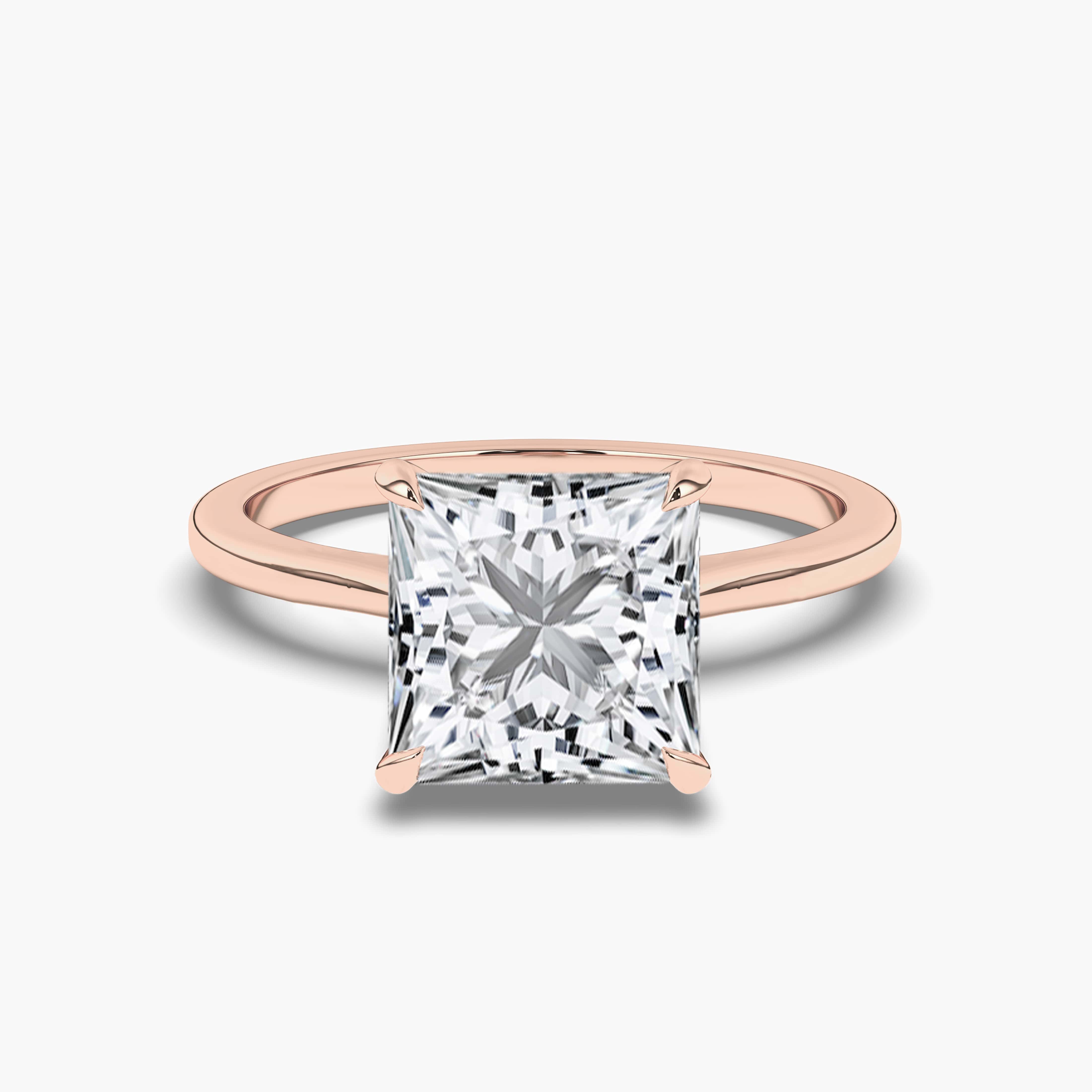 Princess-Cut Diamond Solitaire Engagement Ring in Rose Gold