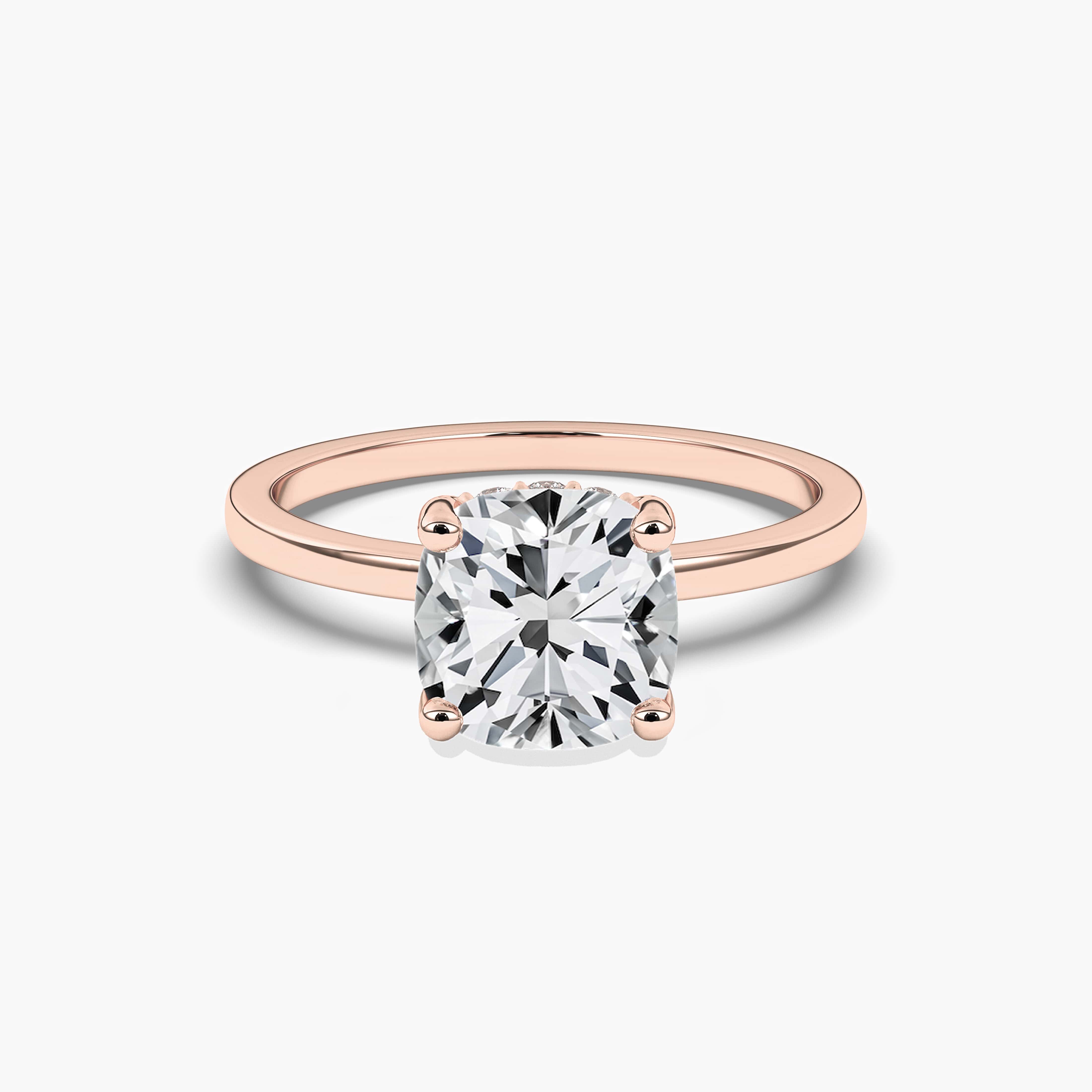 Hidden Halo Engagement Ring In Rose Gold 