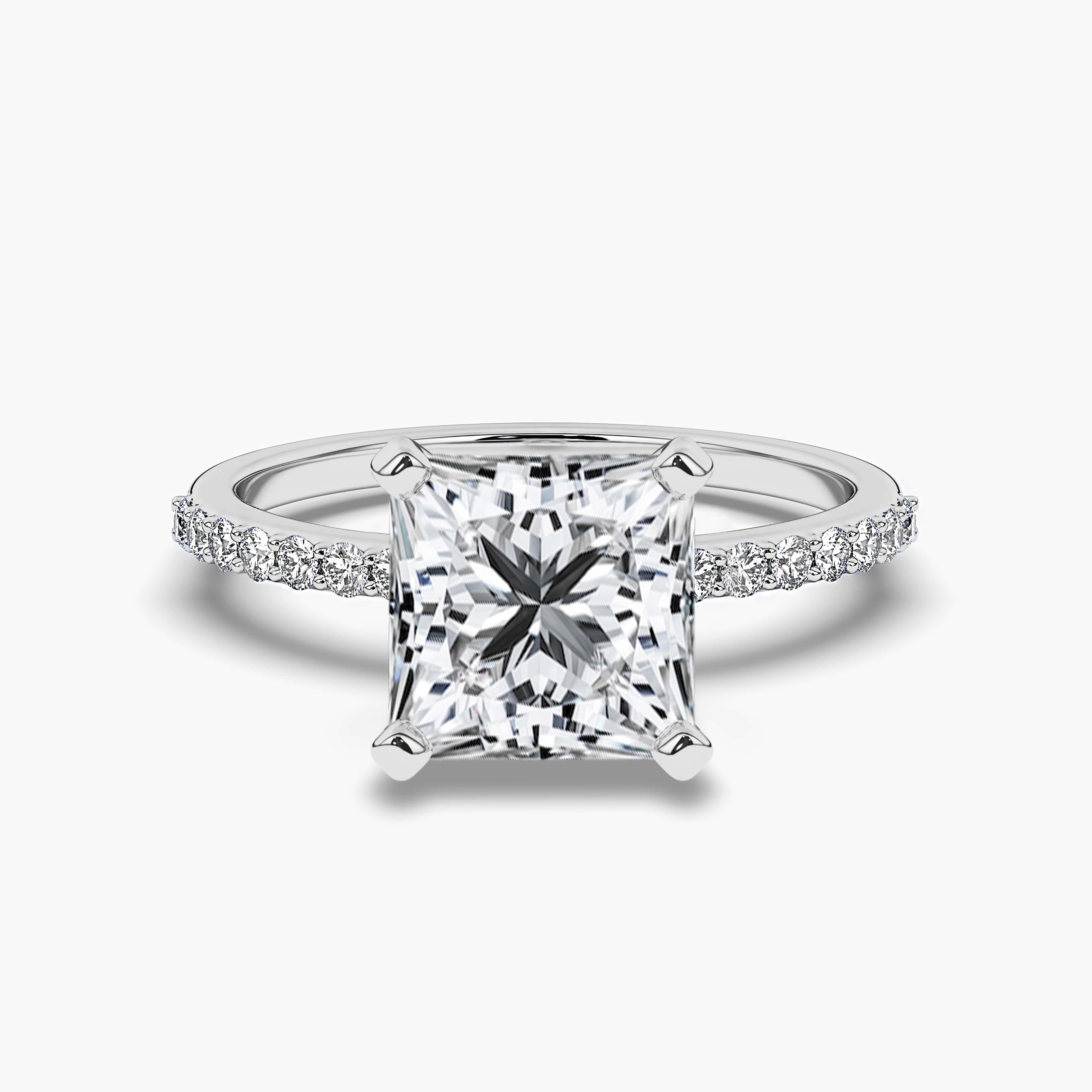 White Gold Princess Cut with of Diamonds Ring