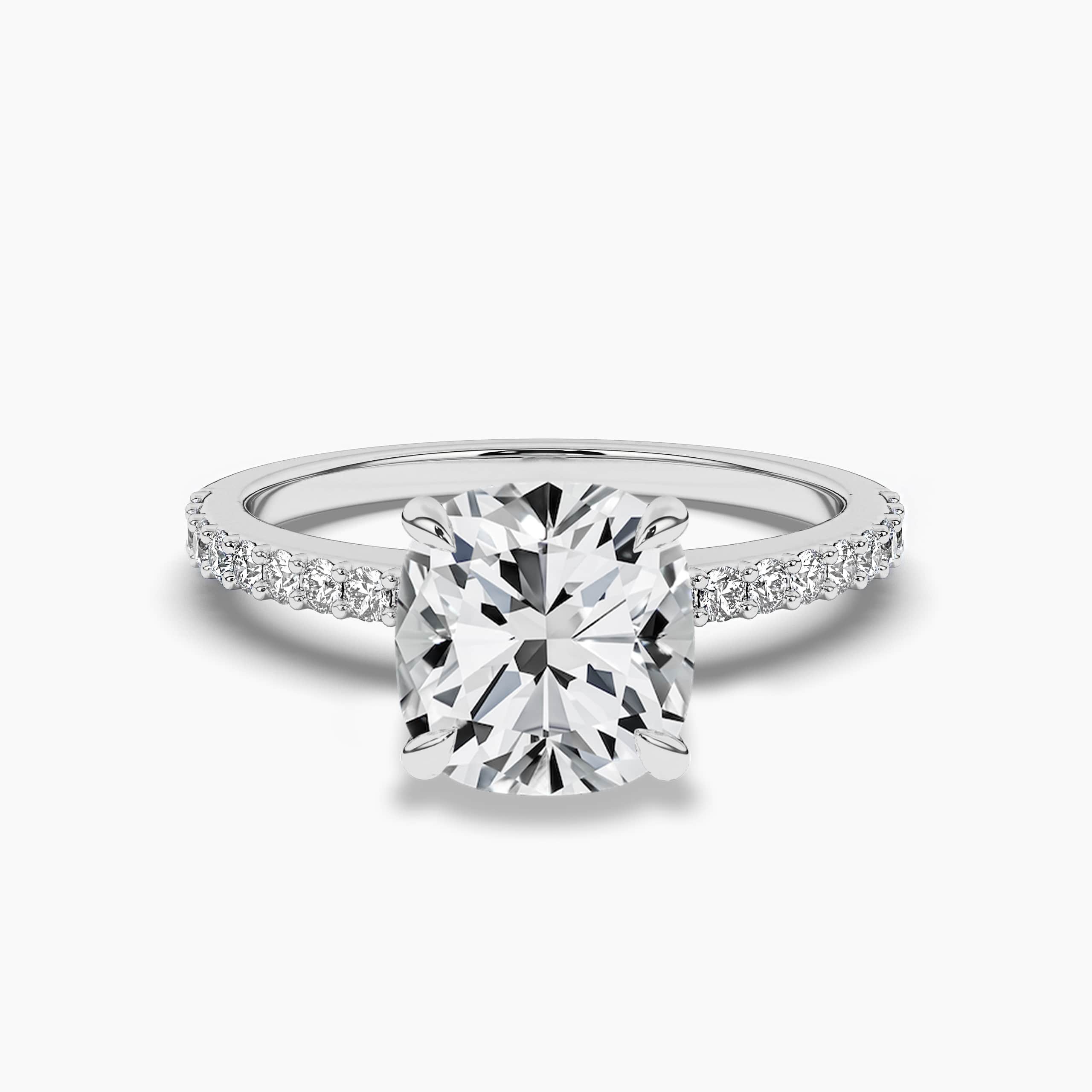 2.5ct white gold cushion cut engagement rings