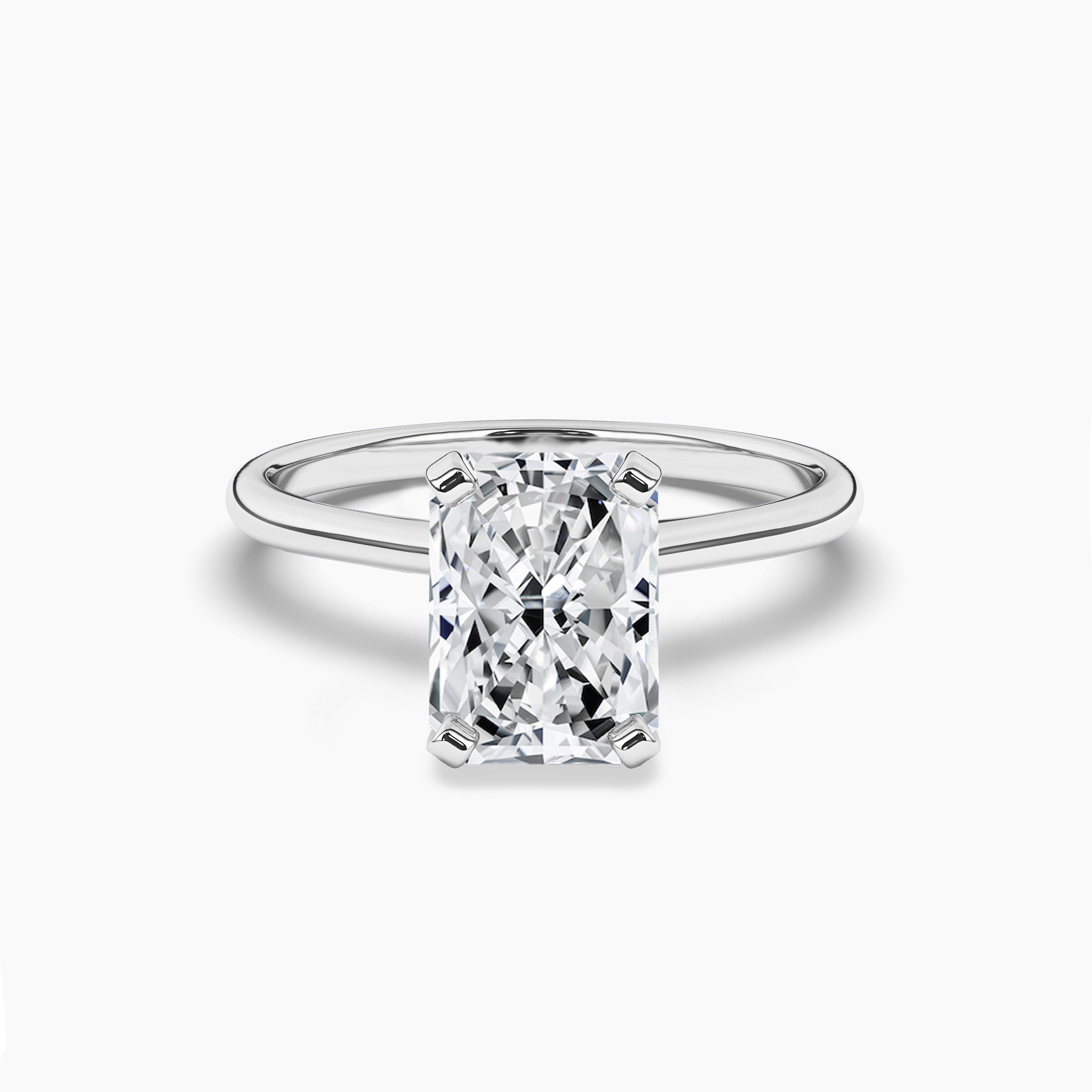 Radiant Cut Solitaire Engagement Ring with Classic Square Prong