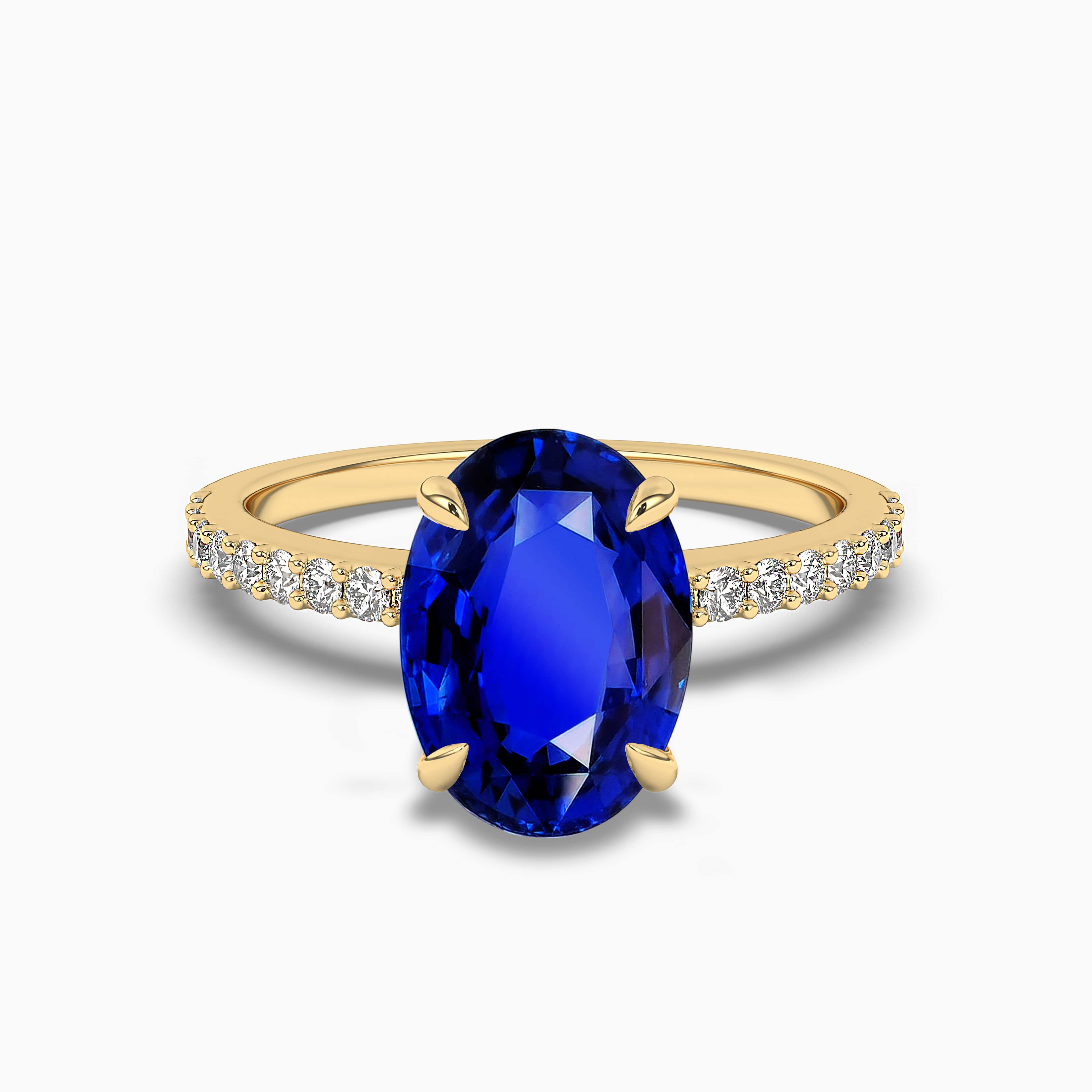 Blue Sapphire Oval Cut Gemstone Ring for Women 