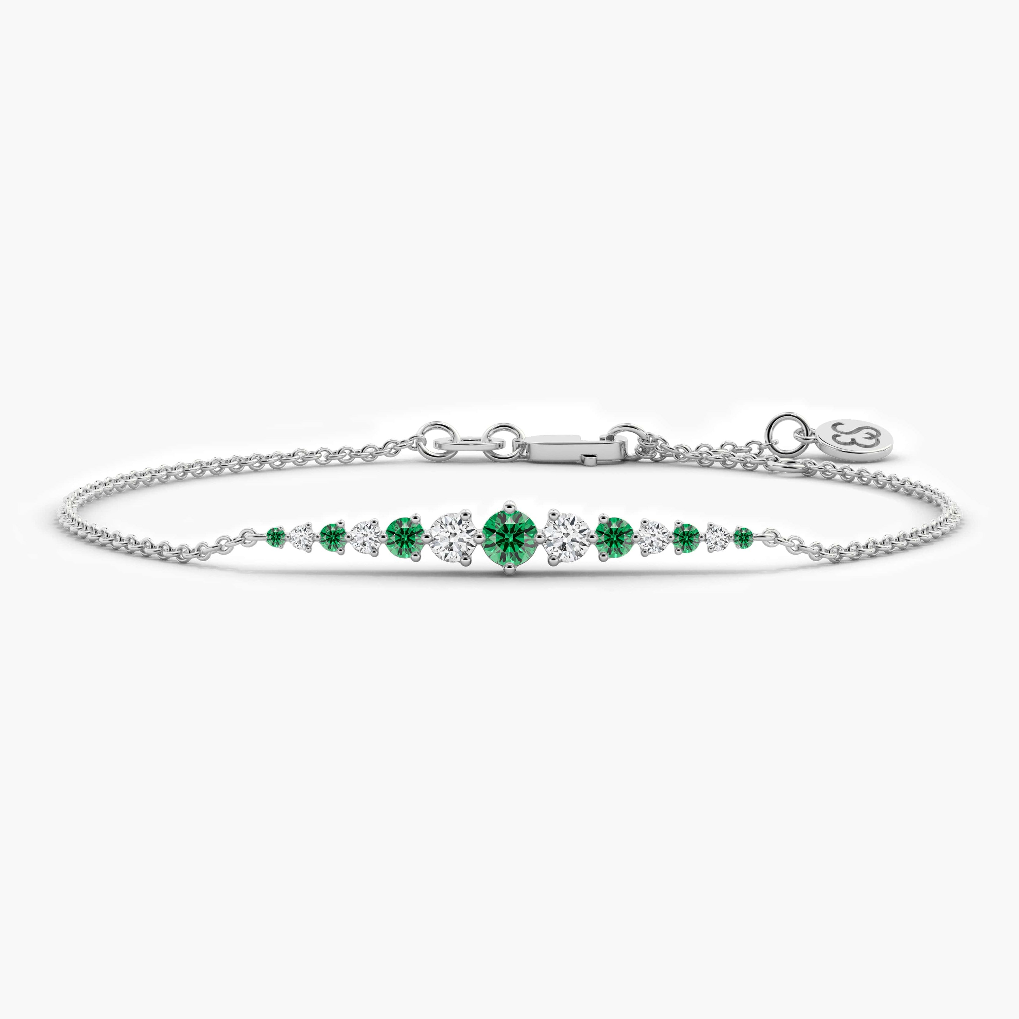 white gold emerald bracelet