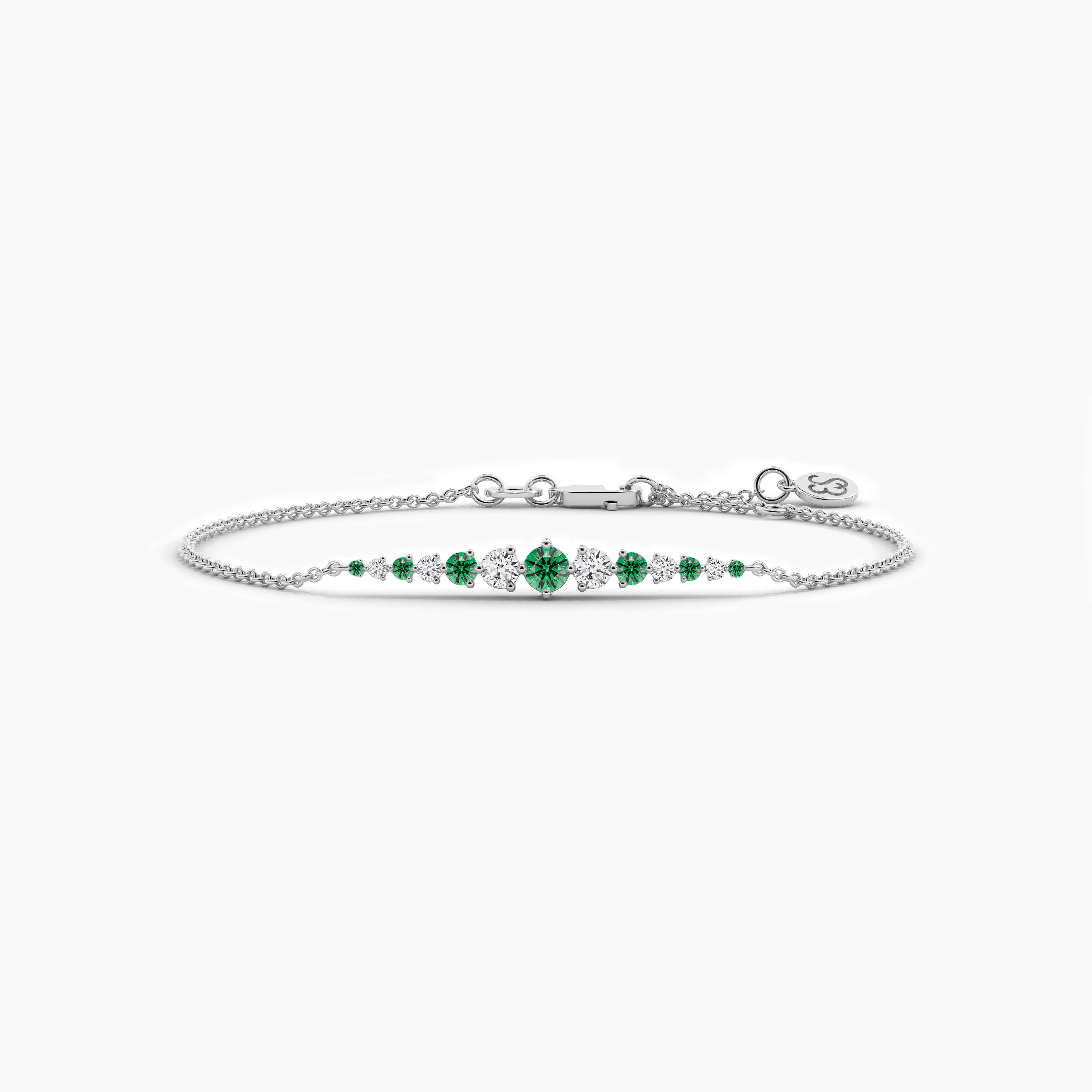 white gold emerald bracelet