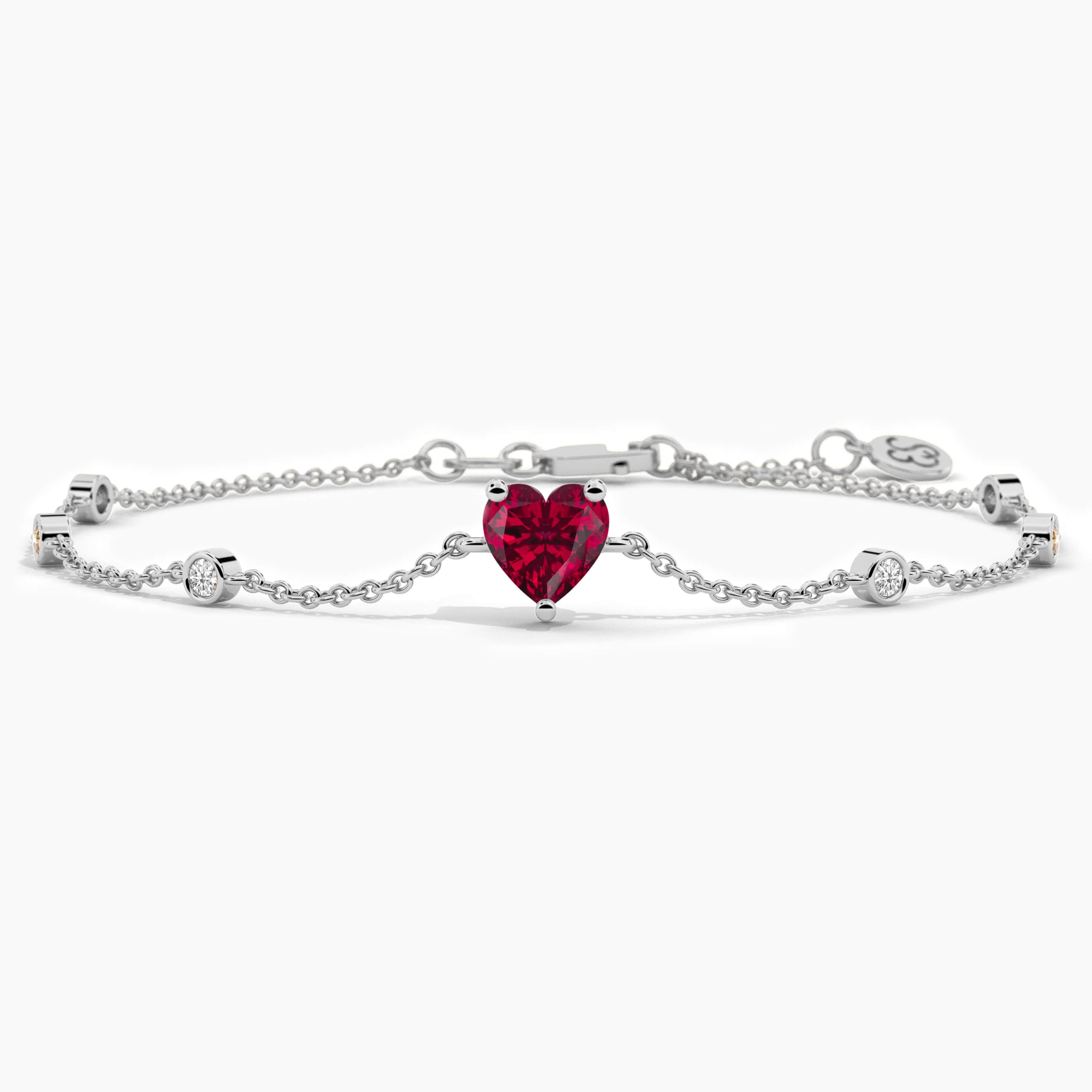 14k gold ruby and diamond tennis bracelet​